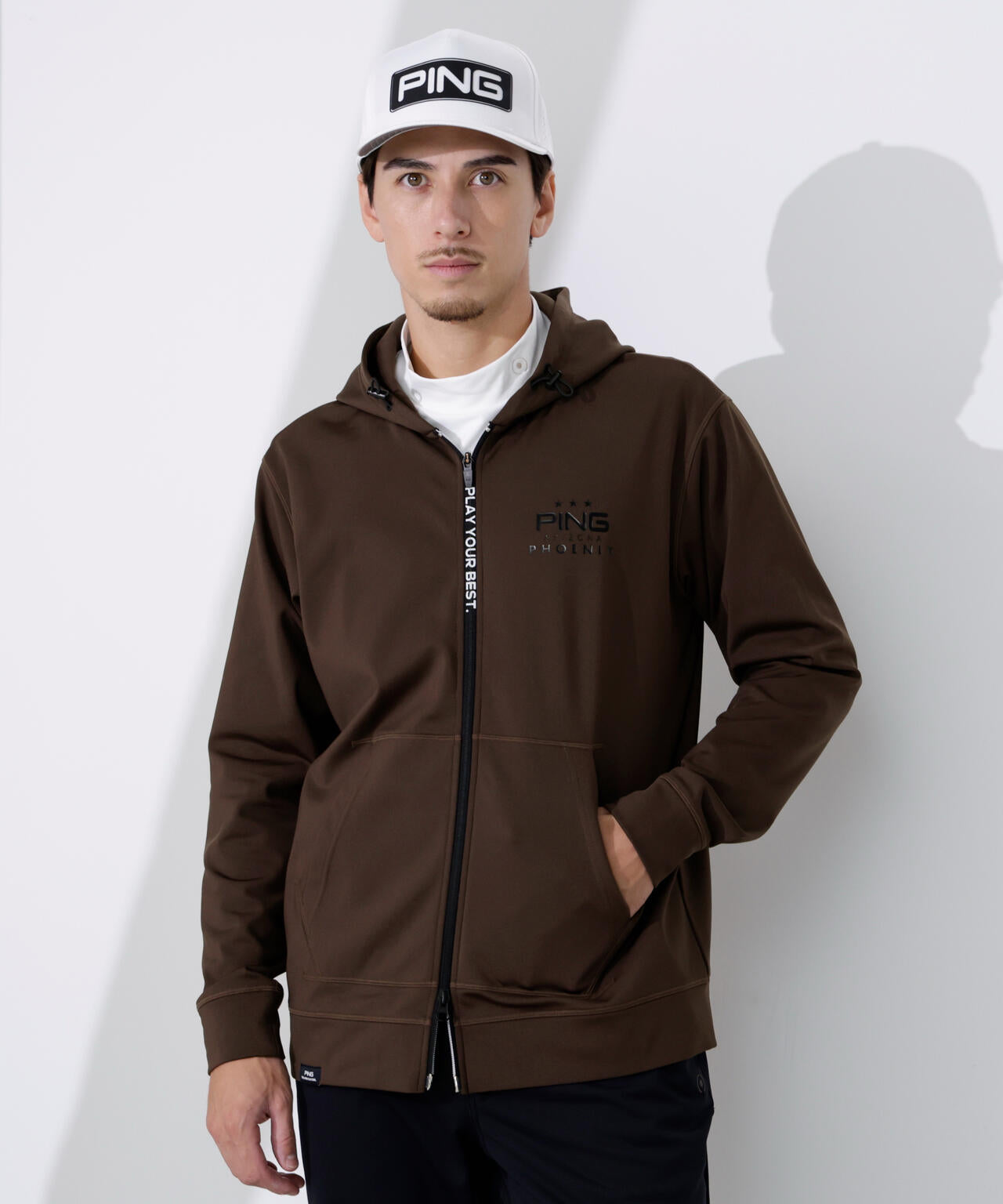 PING APPAREL】ダンボールニットフルジップスウェットフーディ