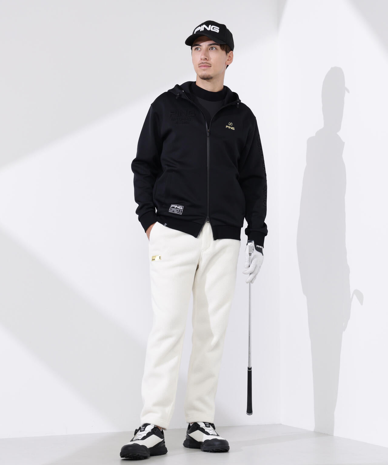 【PING APPAREL】全方向ストレッチRENUキルトダンボールジャージフルジップフーディー ＜GOLD＞ (MENS)