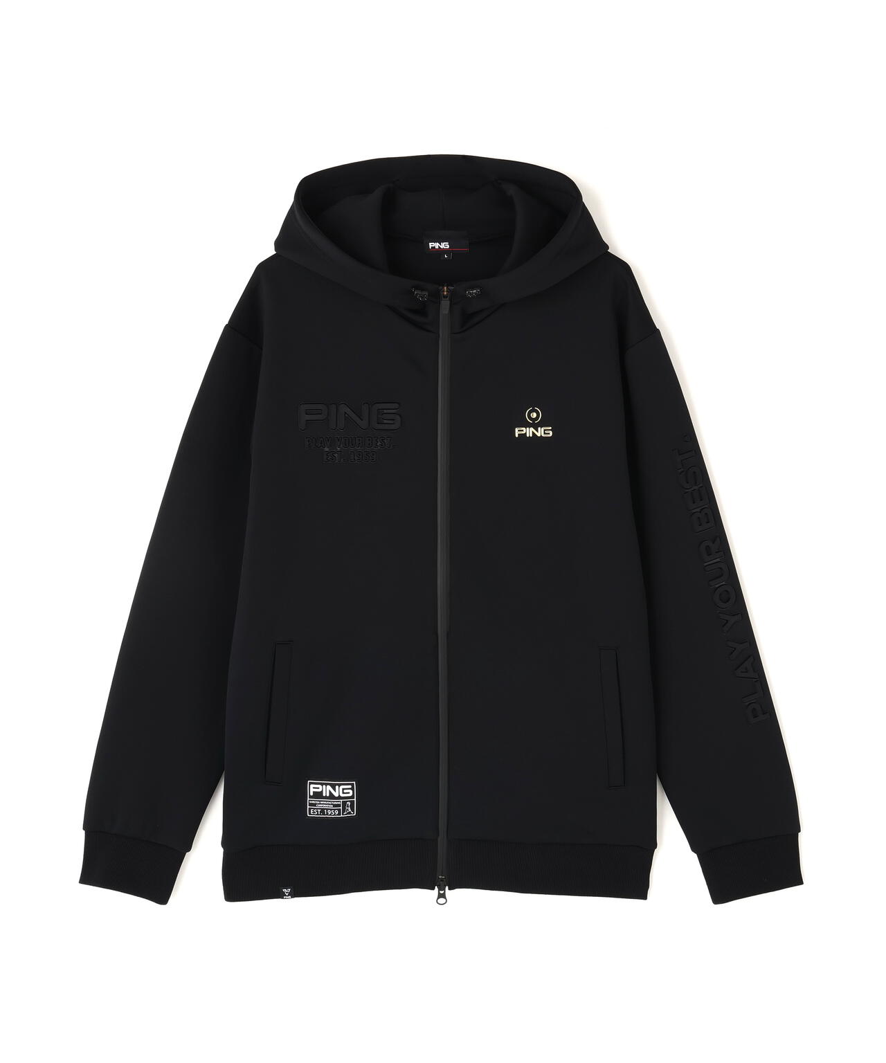 【PING APPAREL】全方向ストレッチRENUキルトダンボールジャージフルジップフーディー ＜GOLD＞ (MENS)