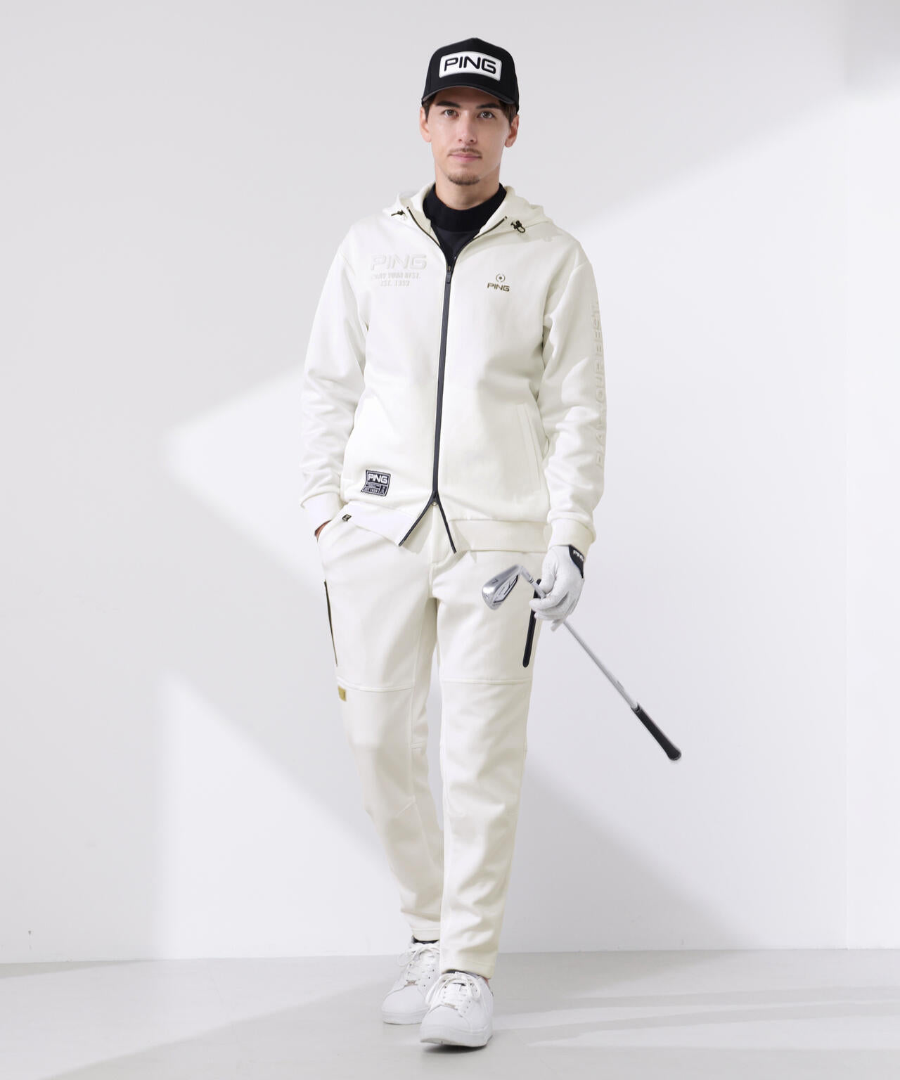 【PING APPAREL】全方向ストレッチRENUキルトダンボールジャージフルジップフーディー ＜GOLD＞ (MENS)