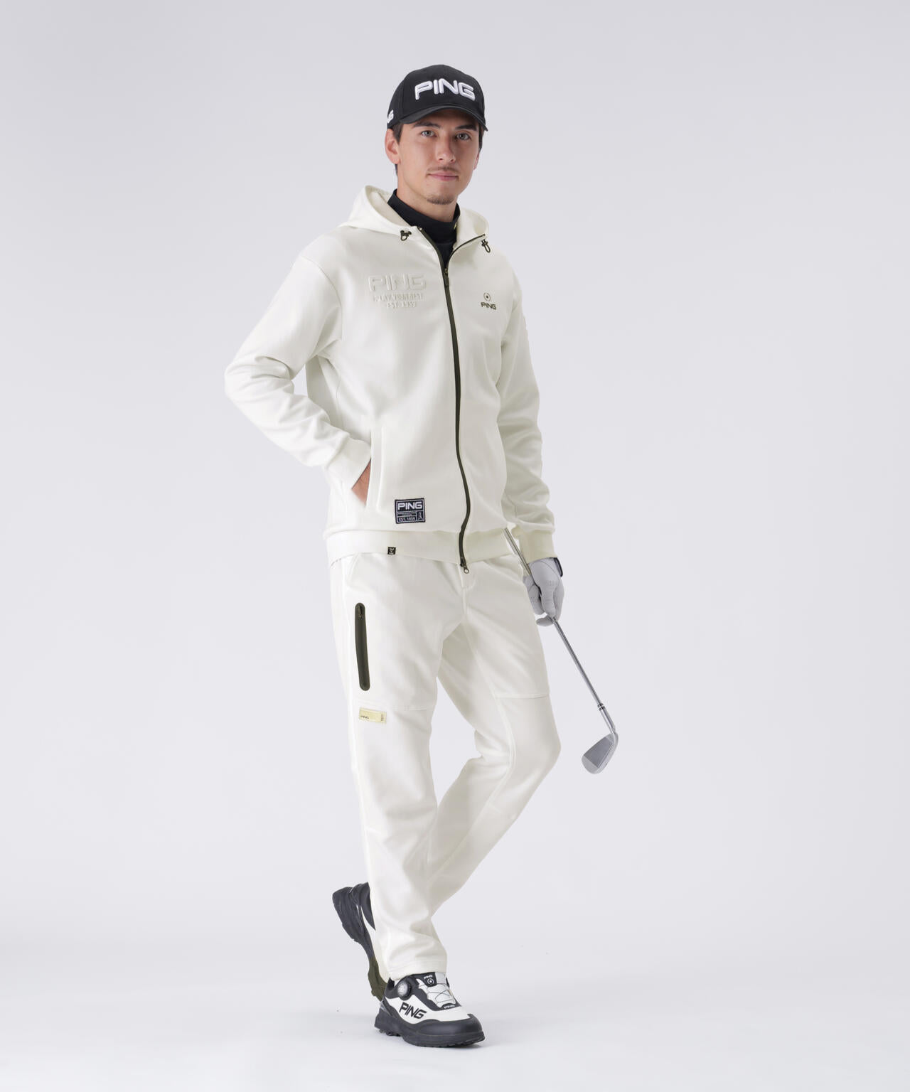 【PING APPAREL】全方向ストレッチRENUキルトダンボールジャージフルジップフーディー ＜GOLD＞ (MENS)