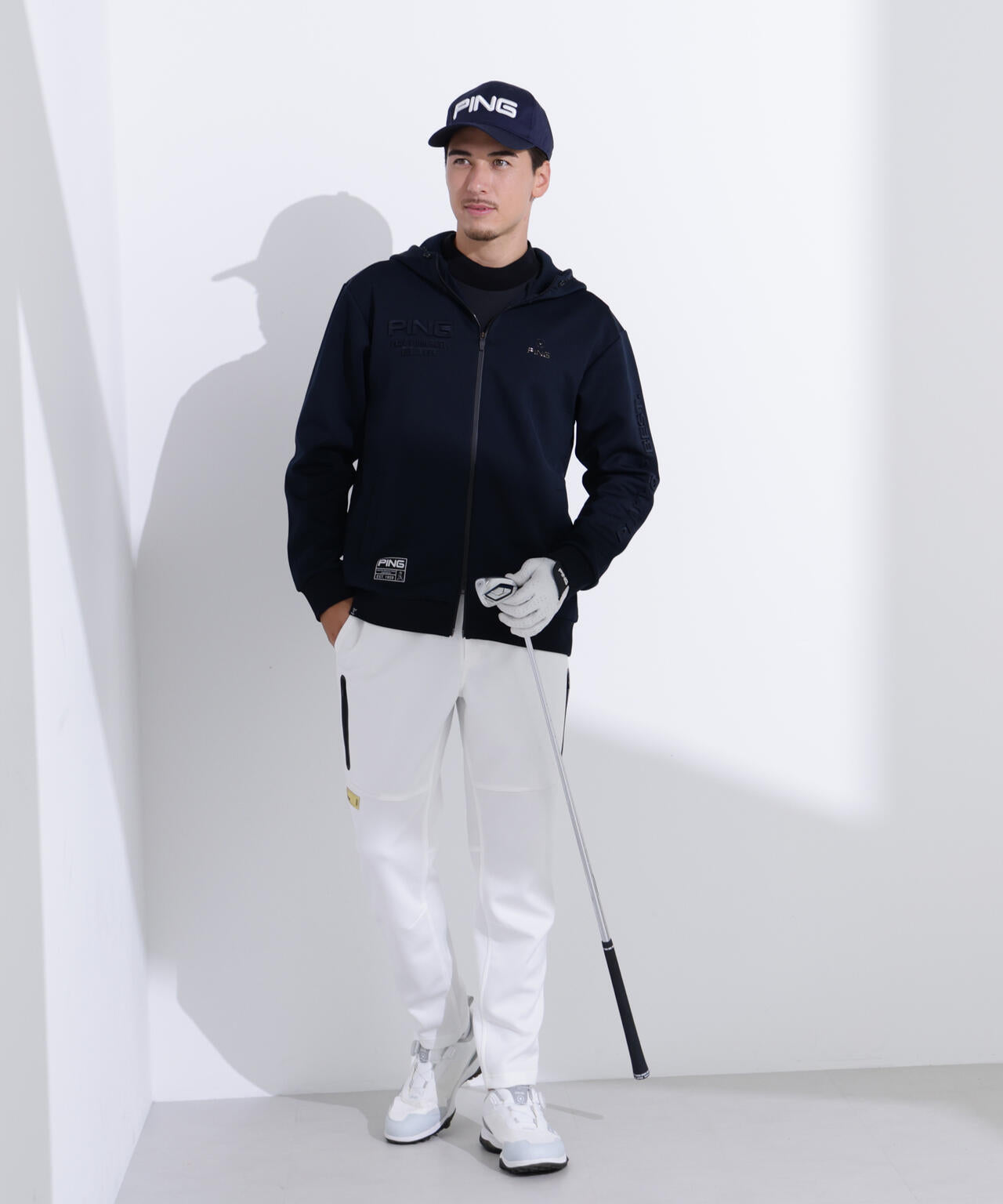 【PING APPAREL】全方向ストレッチRENUキルトダンボールジャージフルジップフーディー ＜GOLD＞ (MENS)