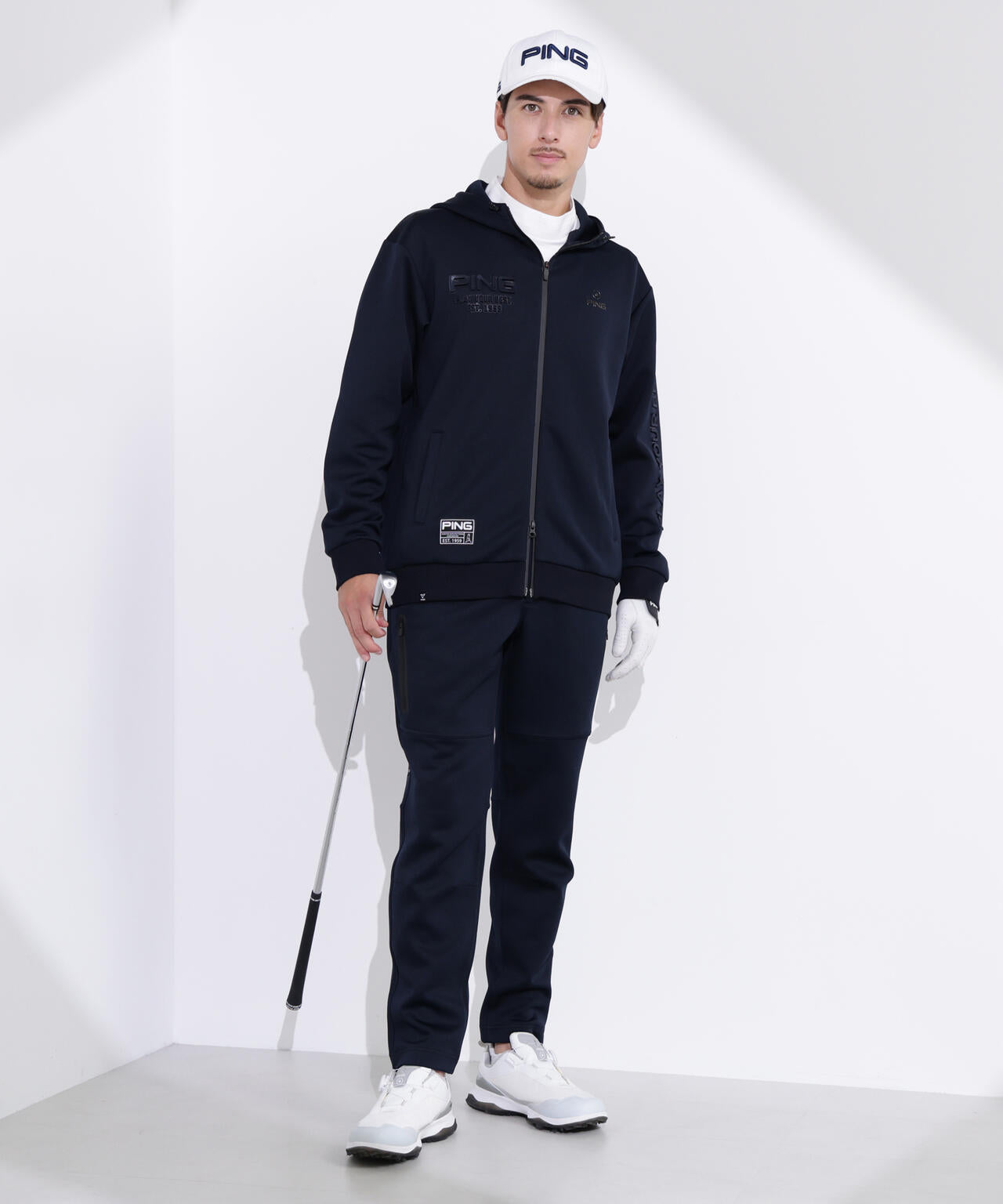 【PING APPAREL】全方向ストレッチRENUキルトダンボールジャージフルジップフーディー ＜GOLD＞ (MENS)