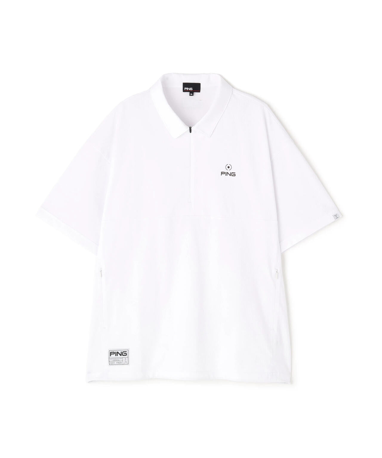 新品 PING ピン　セットアップ　半袖シャツ　ハーフジップ　パンツ　Mサイズ ピン（PING）ゴルフウェア 半袖 撥水ハーフジップシャツ 621