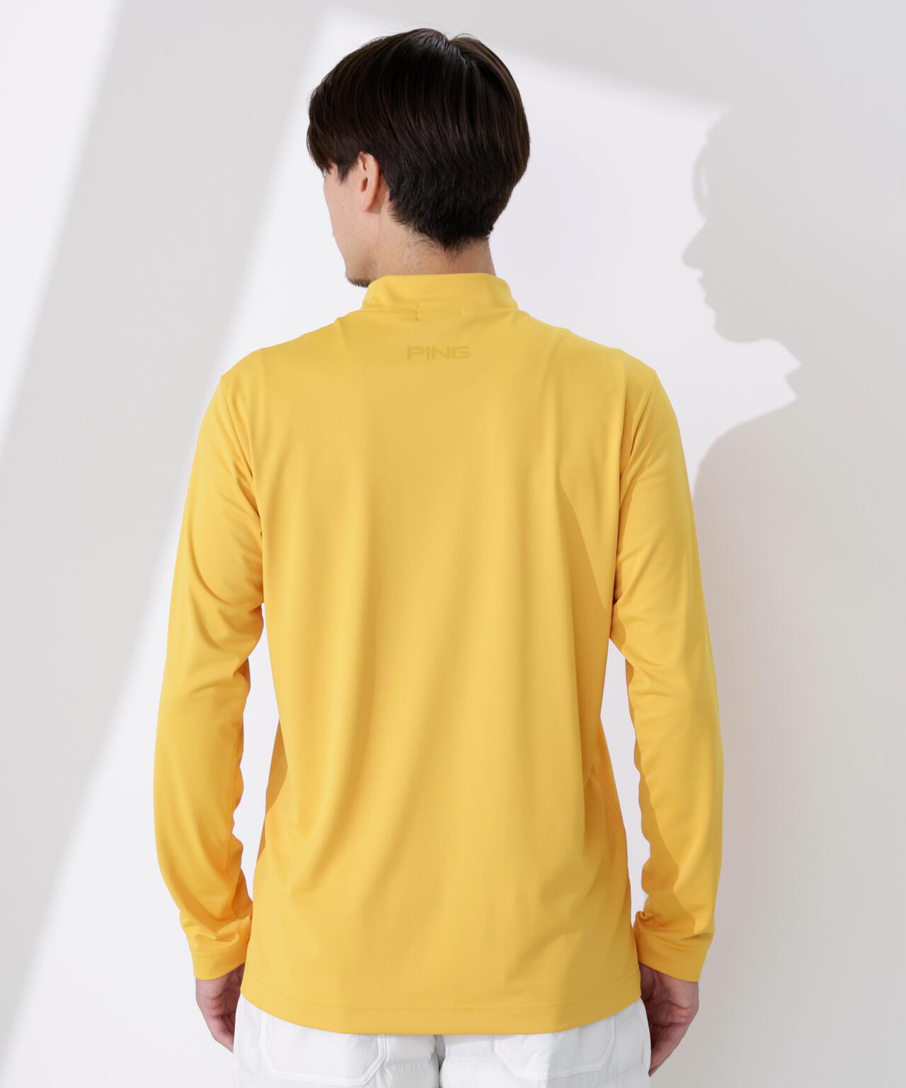 PING APPAREL】トリコット長袖ハイネックカットソー