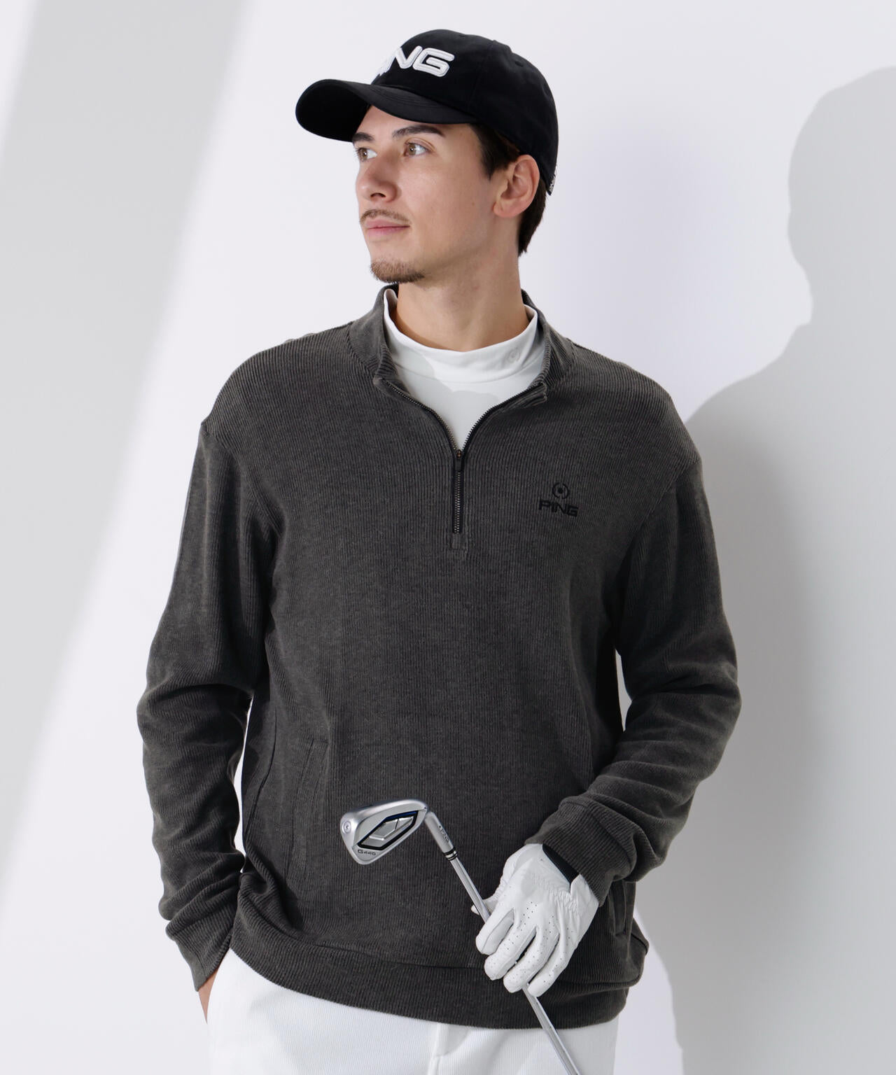 PING APPAREL】針抜きハーフジップカットソー ＜NATIVE＞ (MENS