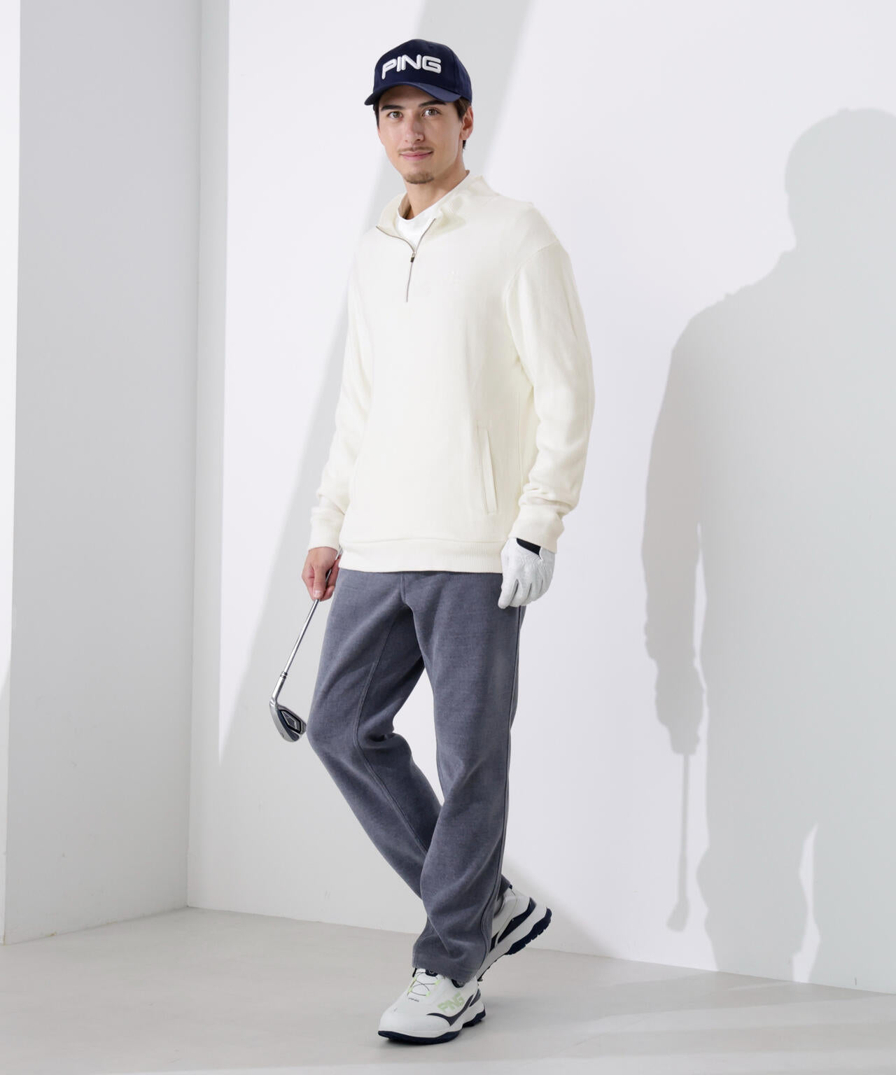PING APPAREL】針抜きハーフジップカットソー ＜NATIVE＞ (MENS