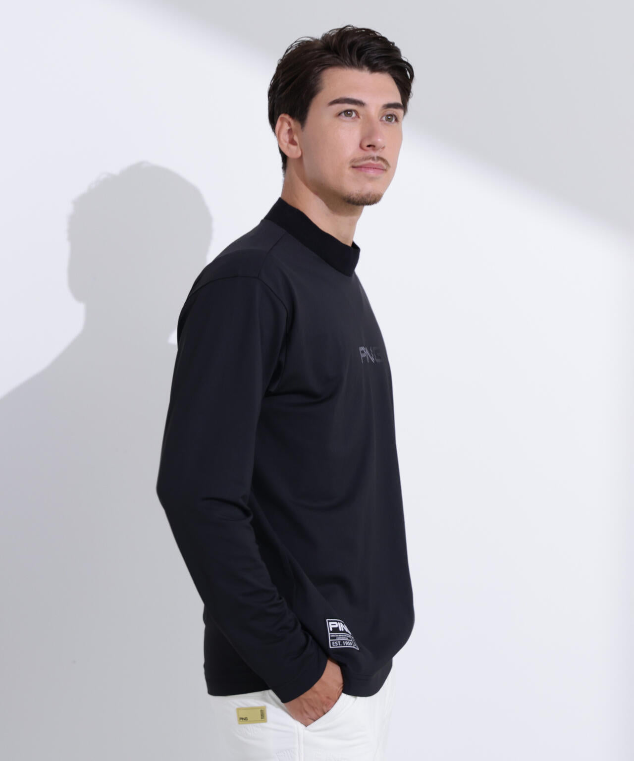 PING APPAREL】トリコット長袖ハイネックカットソー ＜GOLD