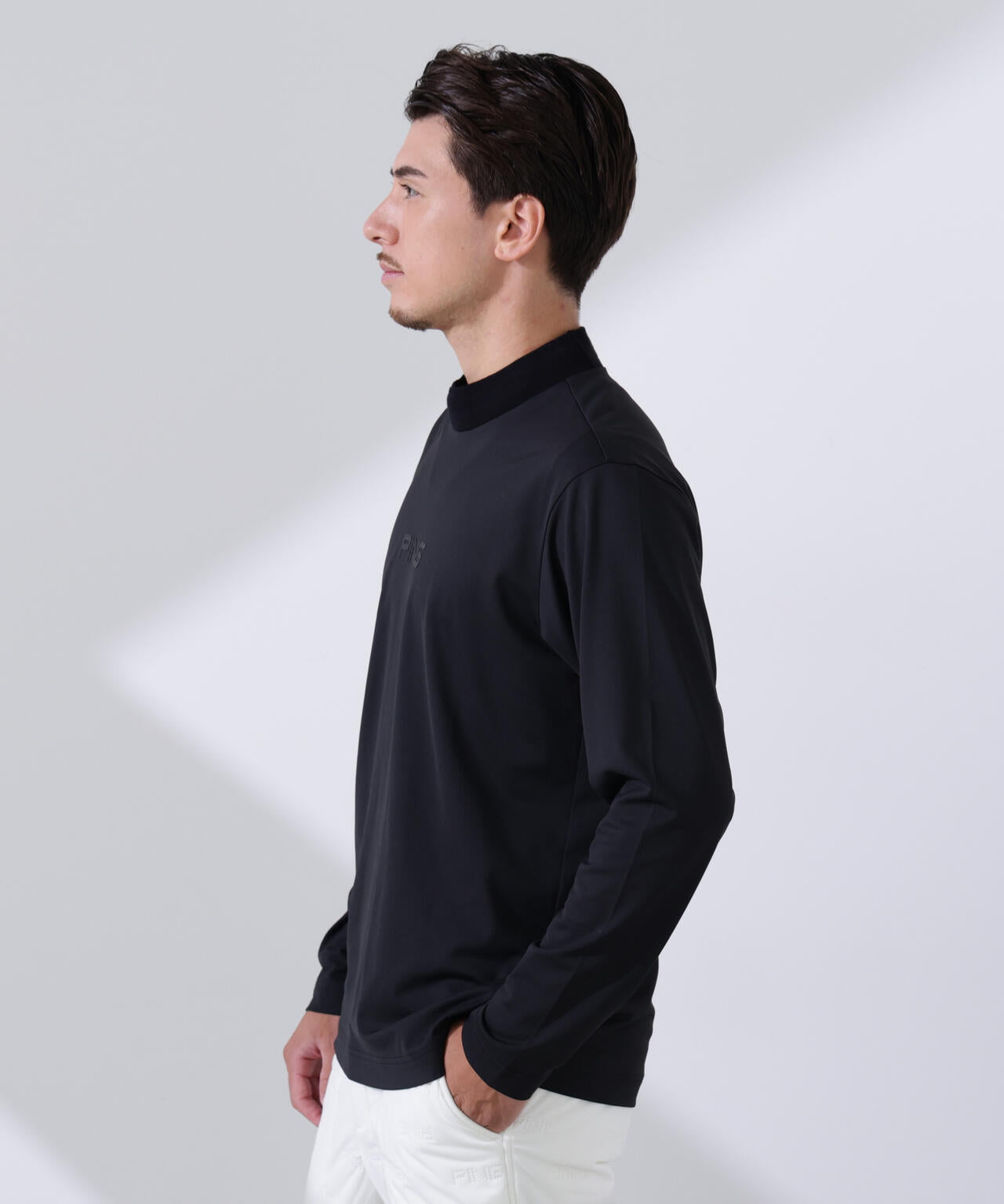 PING APPAREL】トリコット長袖ハイネックカットソー ＜GOLD＞ (MENS