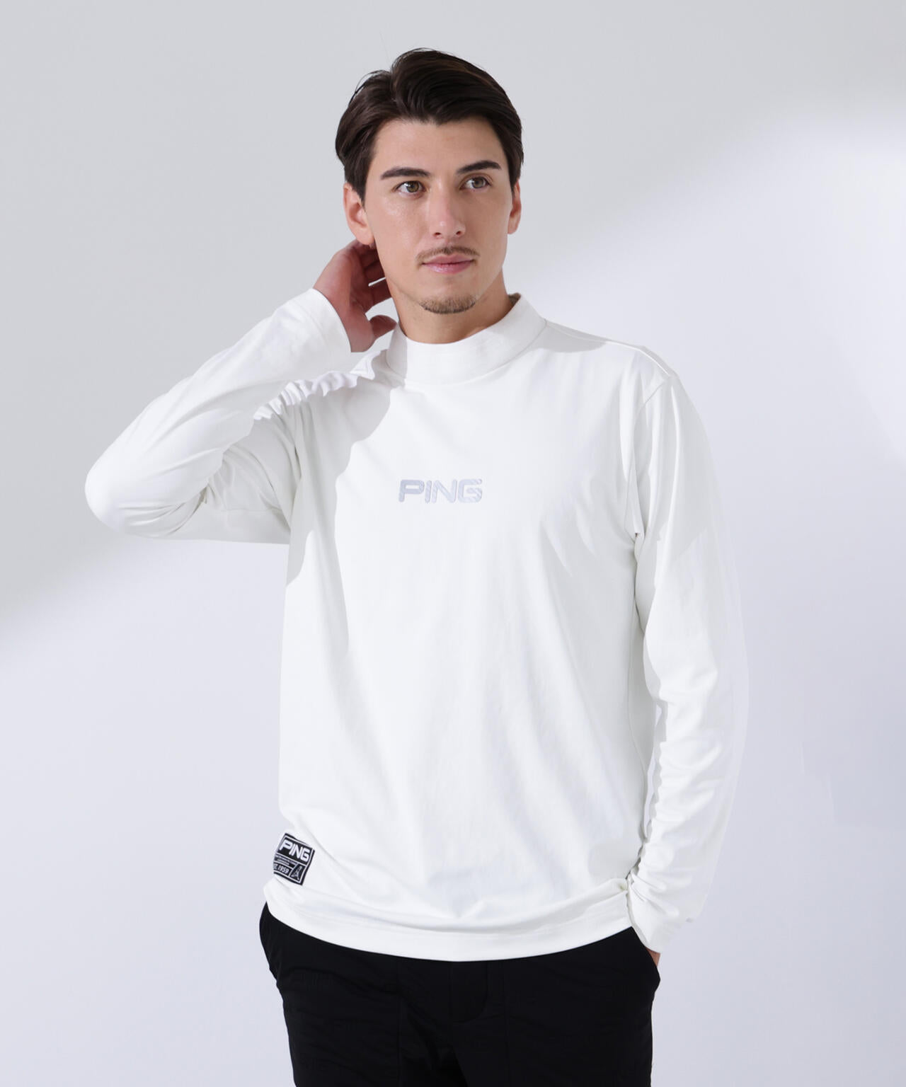 PING APPAREL】トリコット長袖ハイネックカットソー ＜GOLD