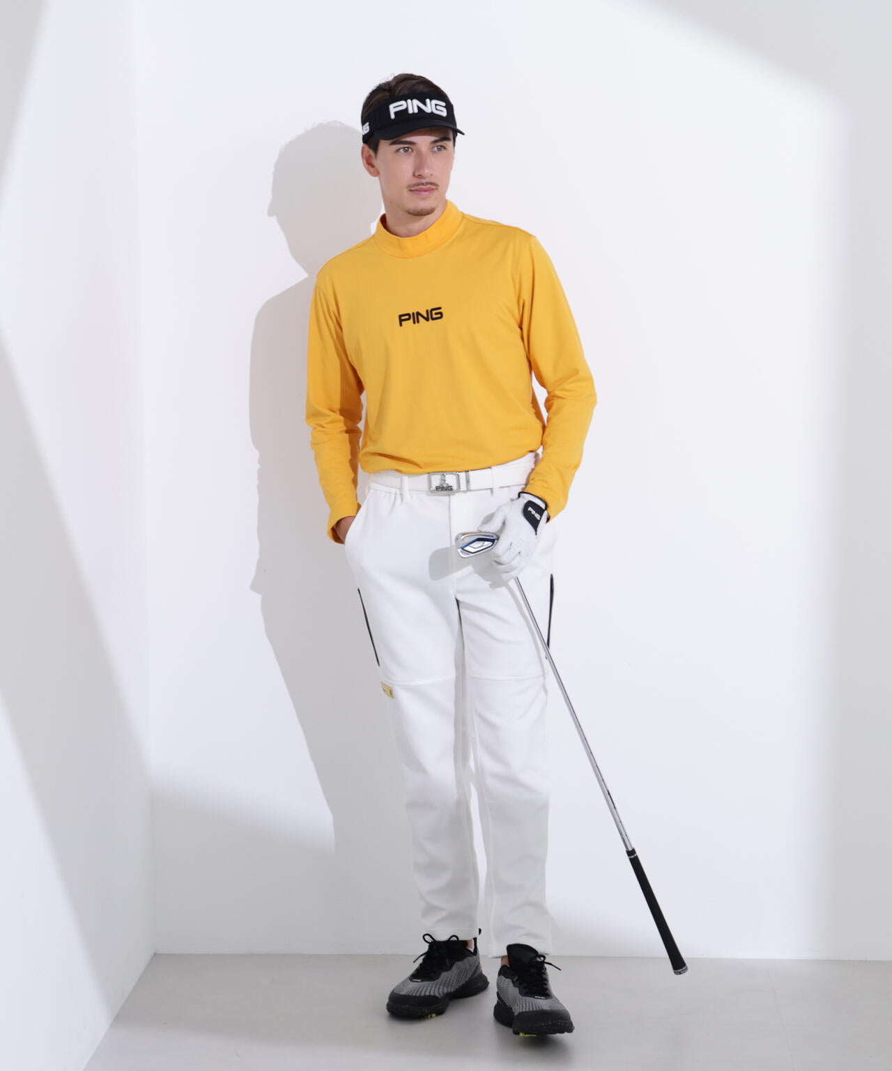【PING APPAREL】トリコット長袖ハイネックカットソー ＜GOLD＞ (MENS)