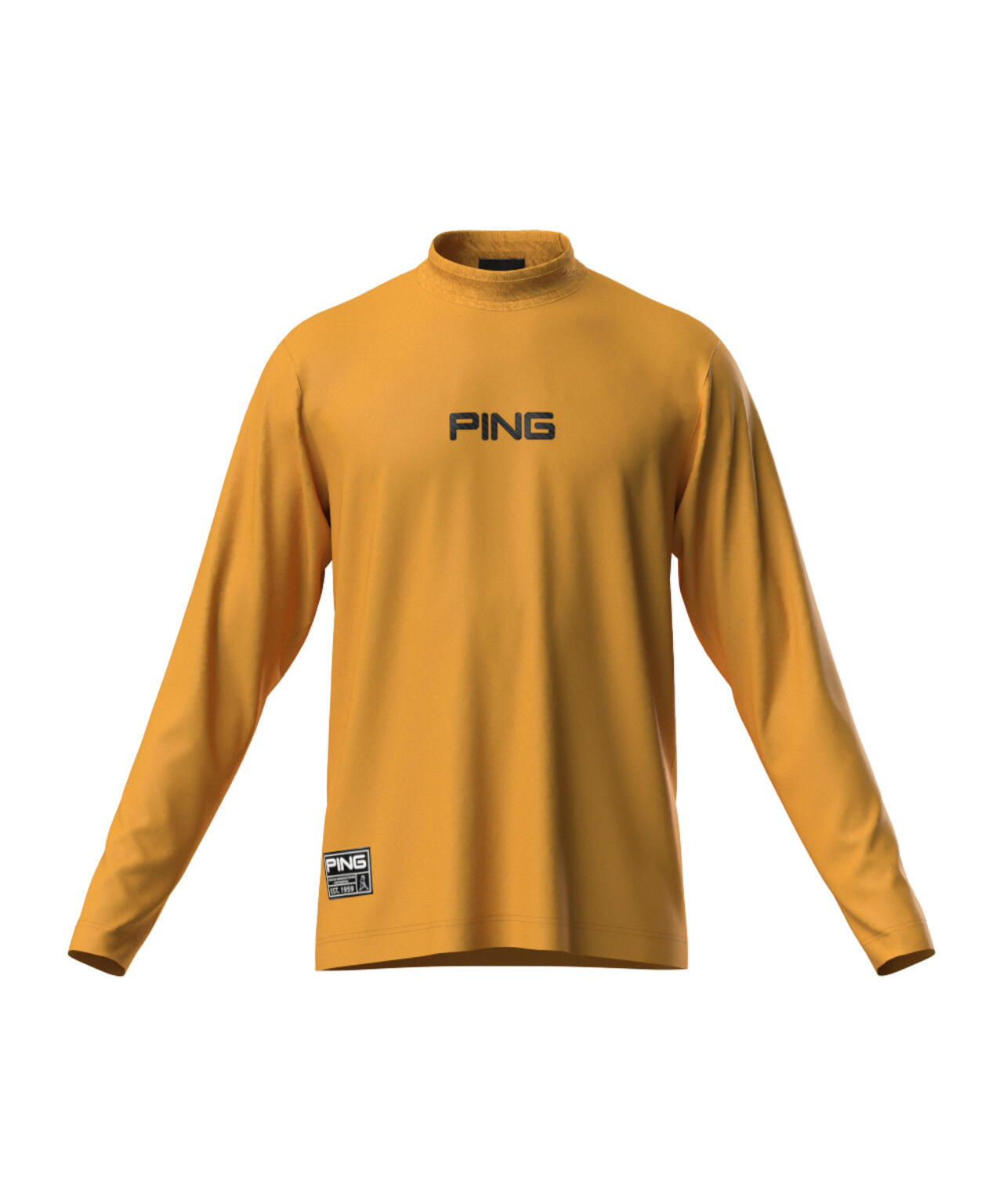 PING APPAREL】トリコット長袖ハイネックカットソー ＜GOLD＞ (MENS