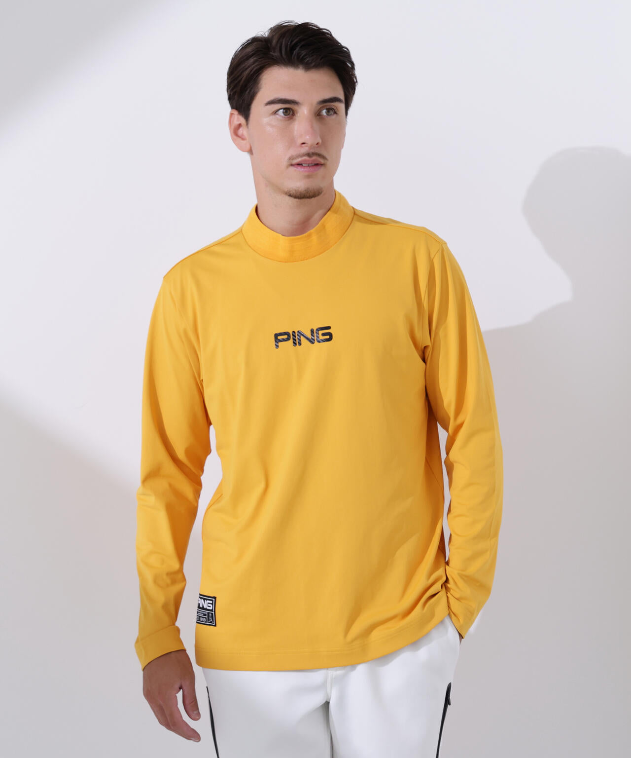 PING APPAREL】トリコット長袖ハイネックカットソー <GOLD PING APPAREL】トリコット長袖ハイネックカットソー <GOLD