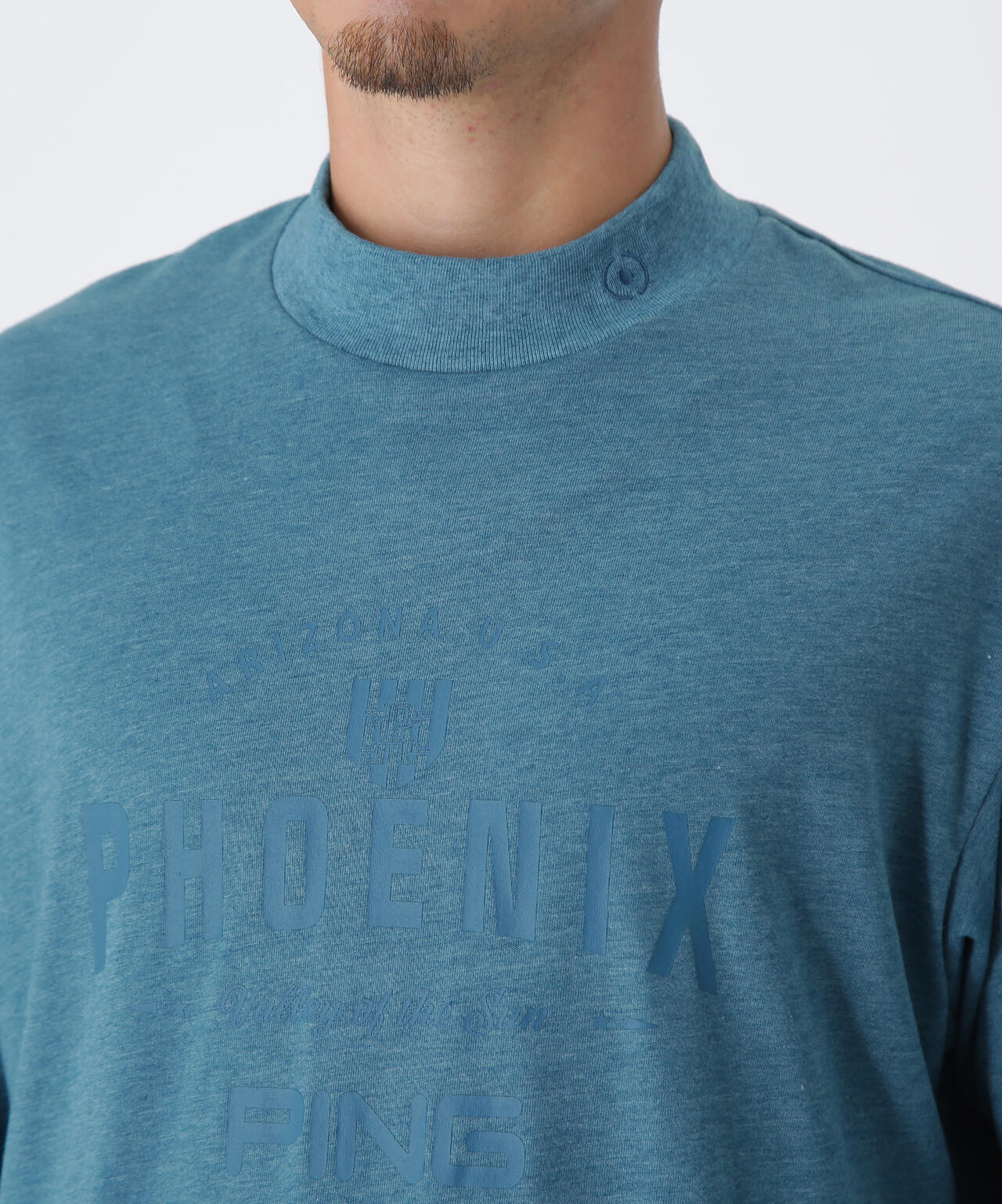 【PING APPAREL】TC天竺ル―ズシルエット長袖ハイネックシャツ ＜NATIVE＞ (MENS)