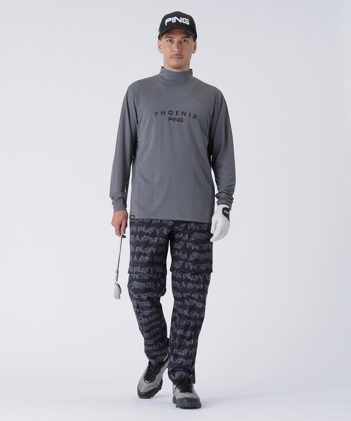 【PING APPAREL】メッシュジャカードハイネックシャツ ＜PERFORMANCE＞ (MENS)