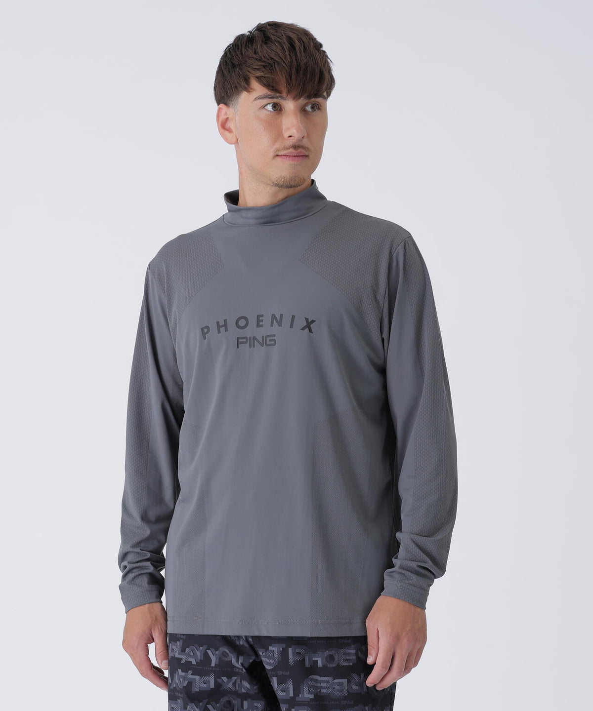 【PING APPAREL】メッシュジャカードハイネックシャツ ＜PERFORMANCE＞ (MENS)