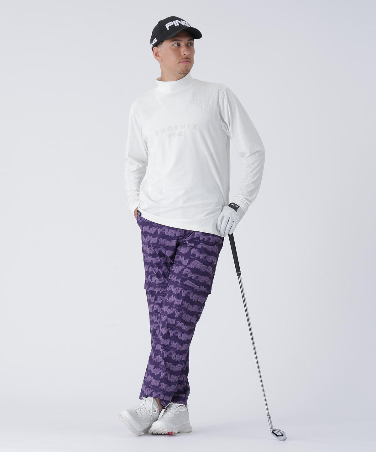 【PING APPAREL】メッシュジャカードハイネックシャツ ＜PERFORMANCE＞ (MENS)