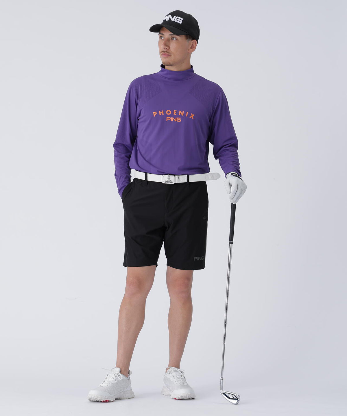 【PING APPAREL】メッシュジャカードハイネックシャツ ＜PERFORMANCE＞ (MENS)