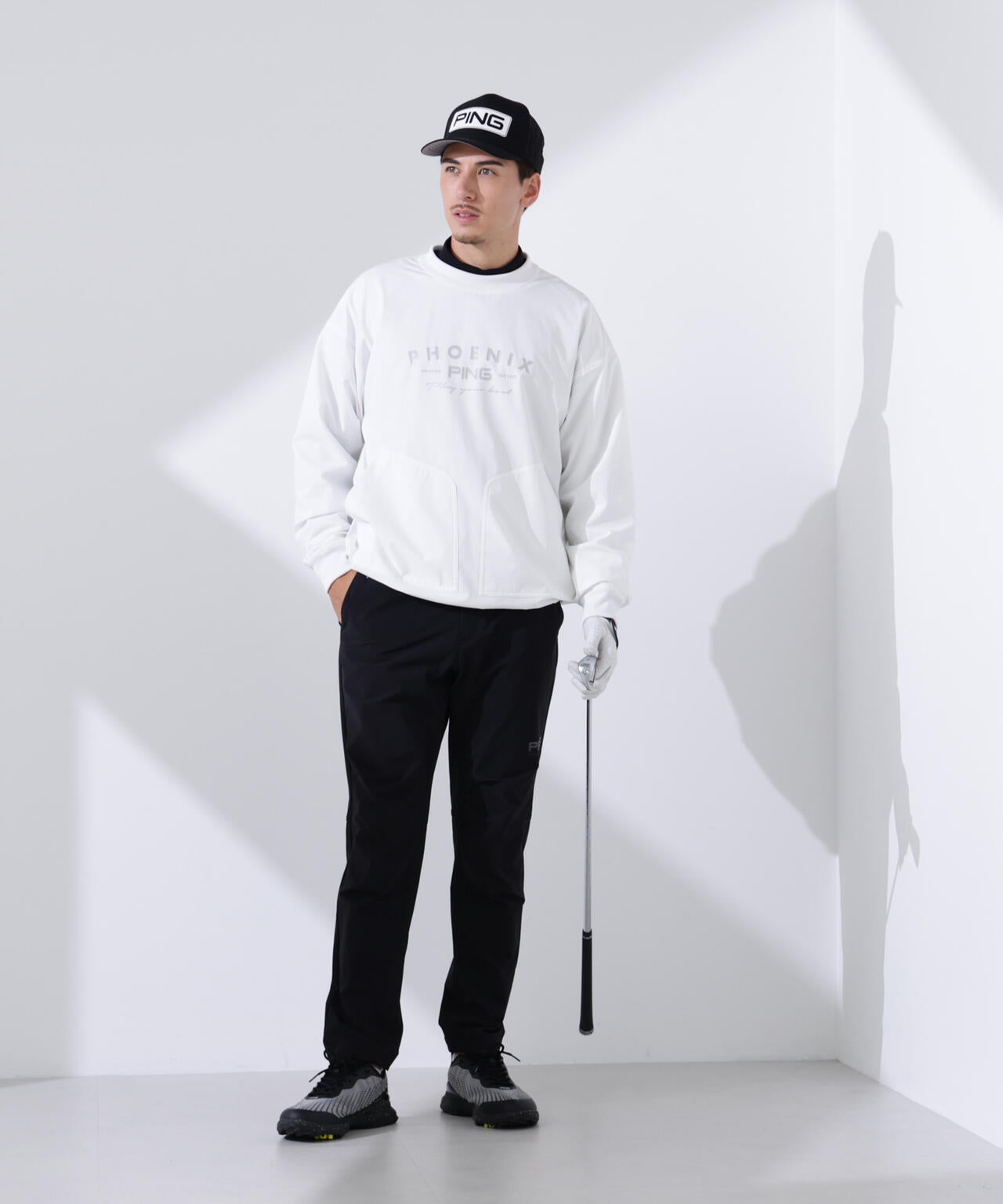【PING APPAREL】凸凹PLAYロゴジャカード長袖ハイネックシャツ ＜PERFORMANCE＞ (MENS)