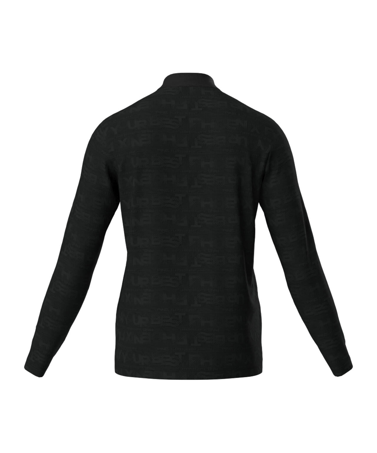 PING APPAREL】凸凹PLAYロゴジャカード長袖ハイネックシャツ