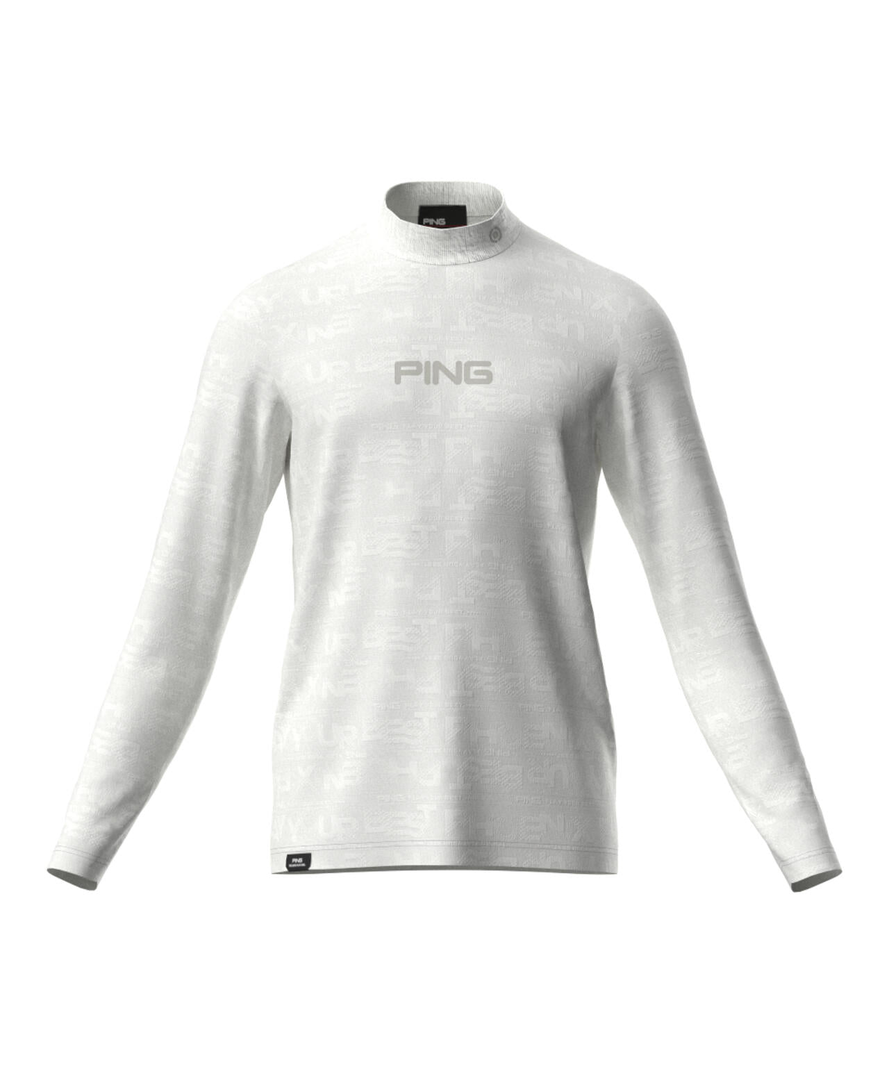 【PING APPAREL】凸凹PLAYロゴジャカード長袖ハイネックシャツ ＜PERFORMANCE＞ (MENS)