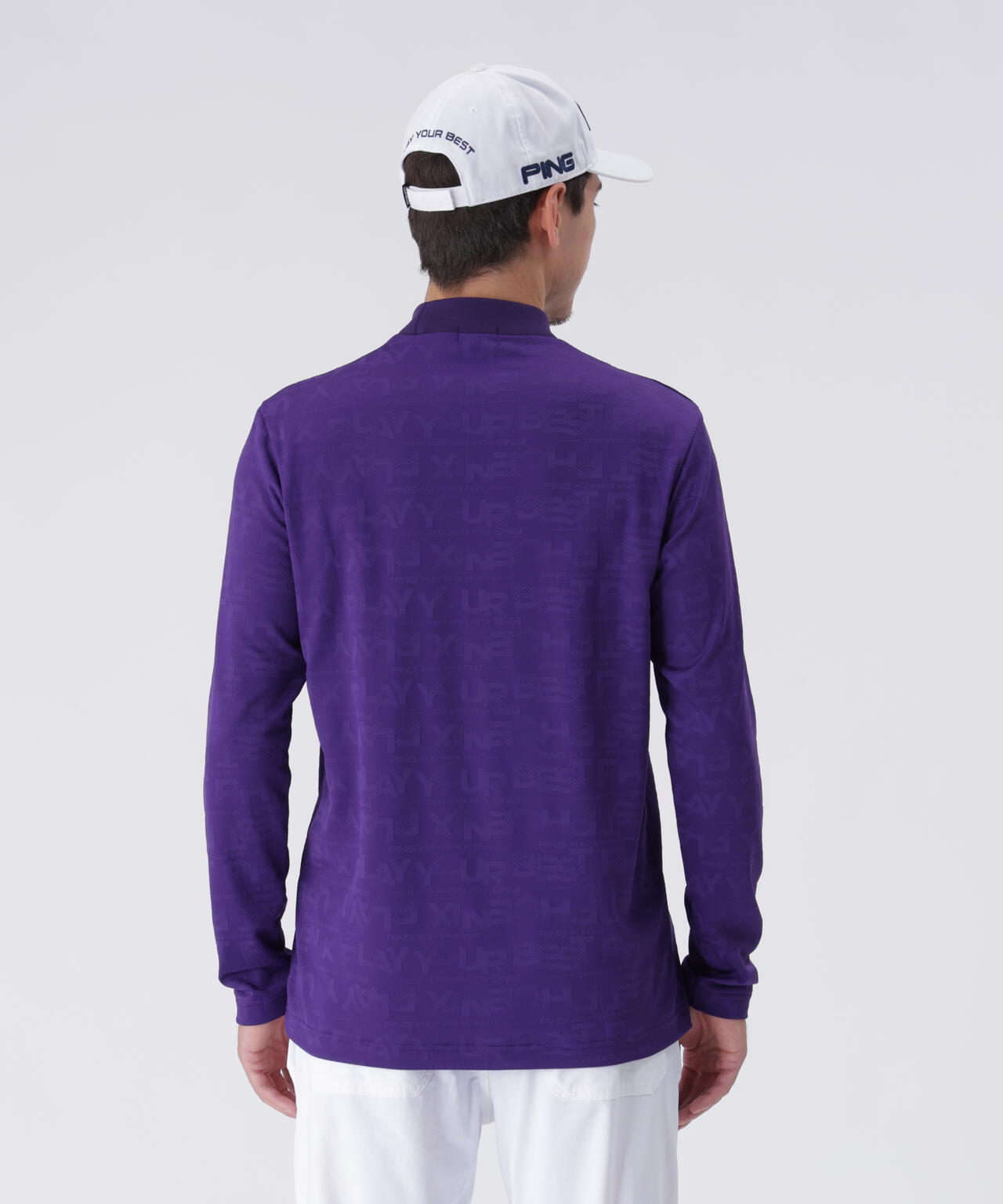 【PING APPAREL】凸凹PLAYロゴジャカード長袖ハイネックシャツ ＜PERFORMANCE＞ (MENS)