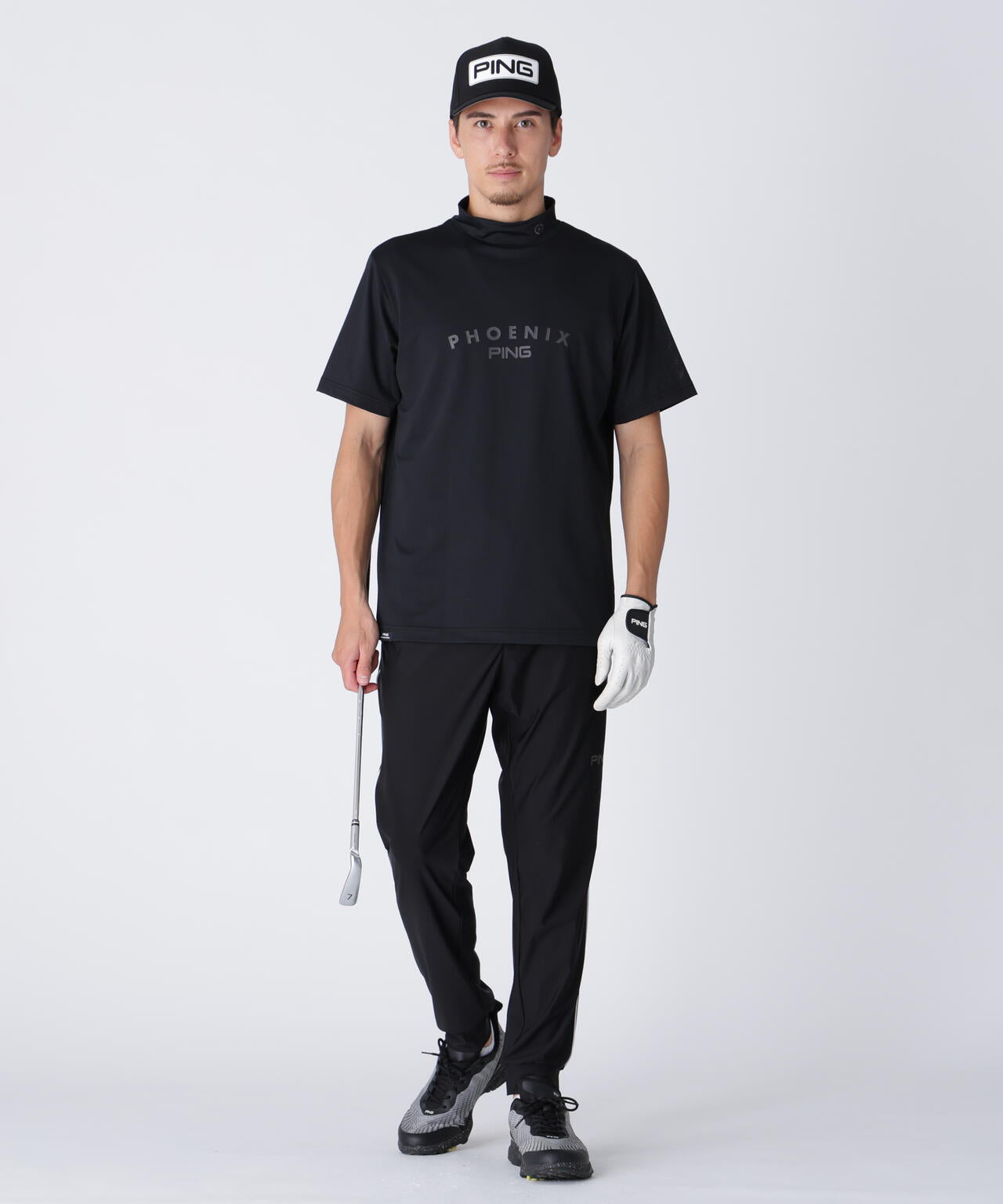 PING APPAREL】メッシュジャカード半袖ハイネックシャツ ＜PERFORMANCE