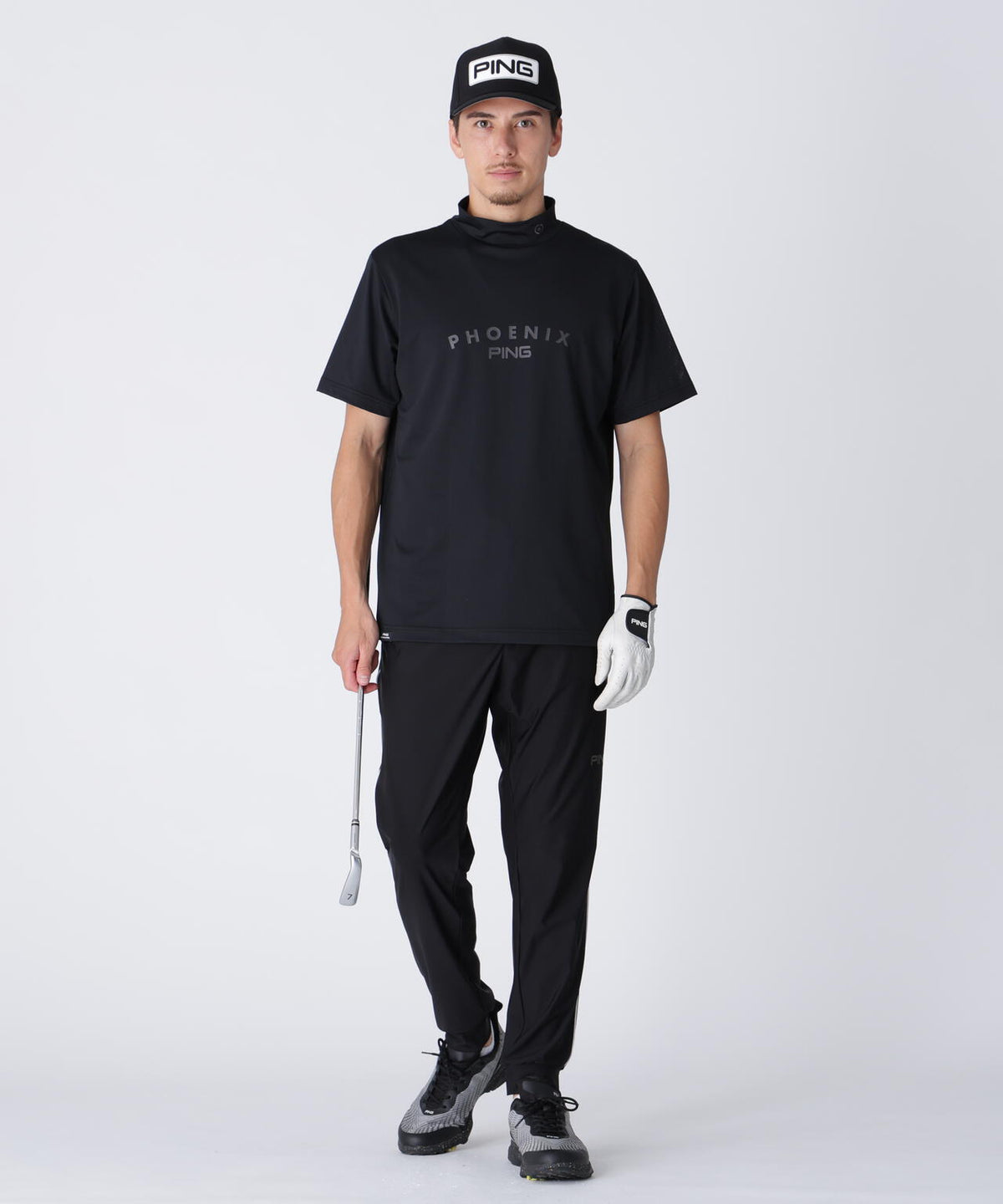 【PING APPAREL】メッシュジャカード半袖ハイネックシャツ ＜PERFORMANCE＞ (MENS)
