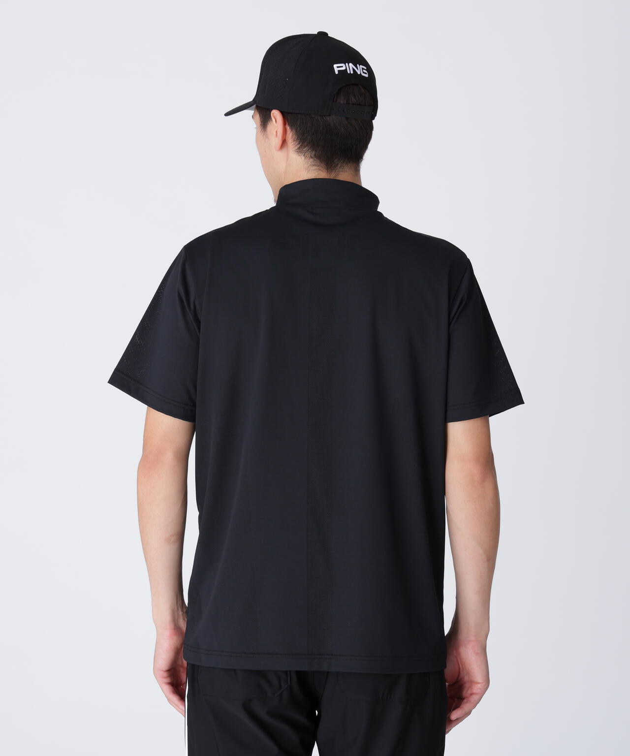 PING APPAREL】メッシュジャカード半袖ハイネックシャツ ＜PERFORMANCE