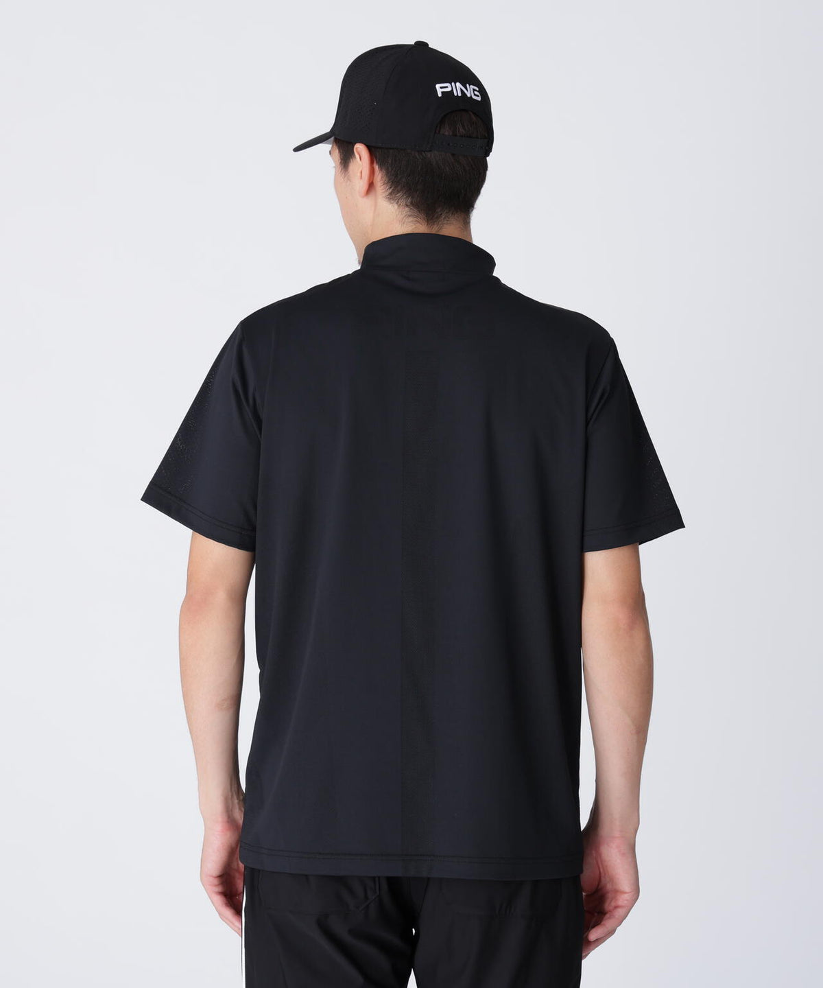 【PING APPAREL】メッシュジャカード半袖ハイネックシャツ ＜PERFORMANCE＞ (MENS)