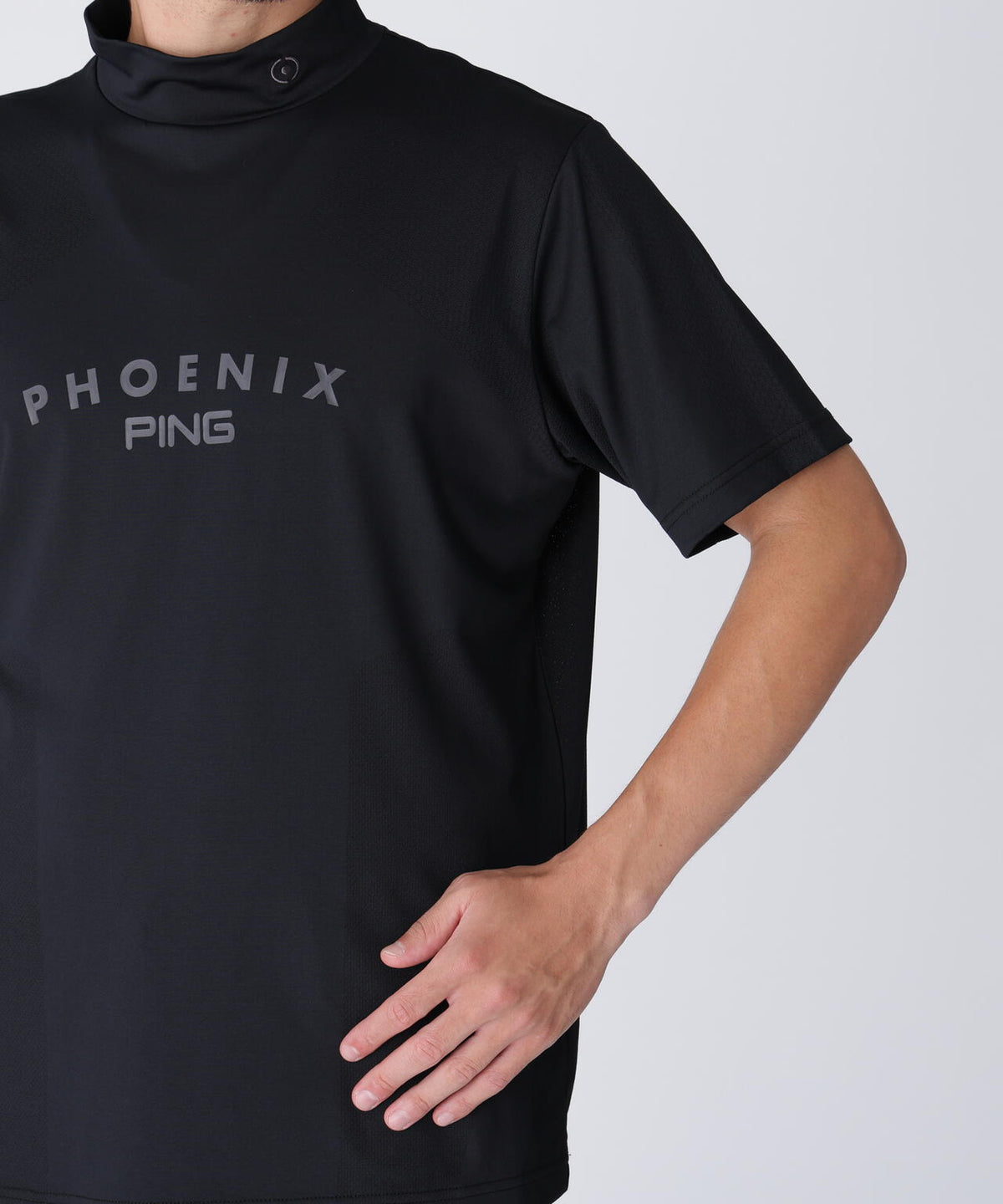 【PING APPAREL】メッシュジャカード半袖ハイネックシャツ ＜PERFORMANCE＞ (MENS)