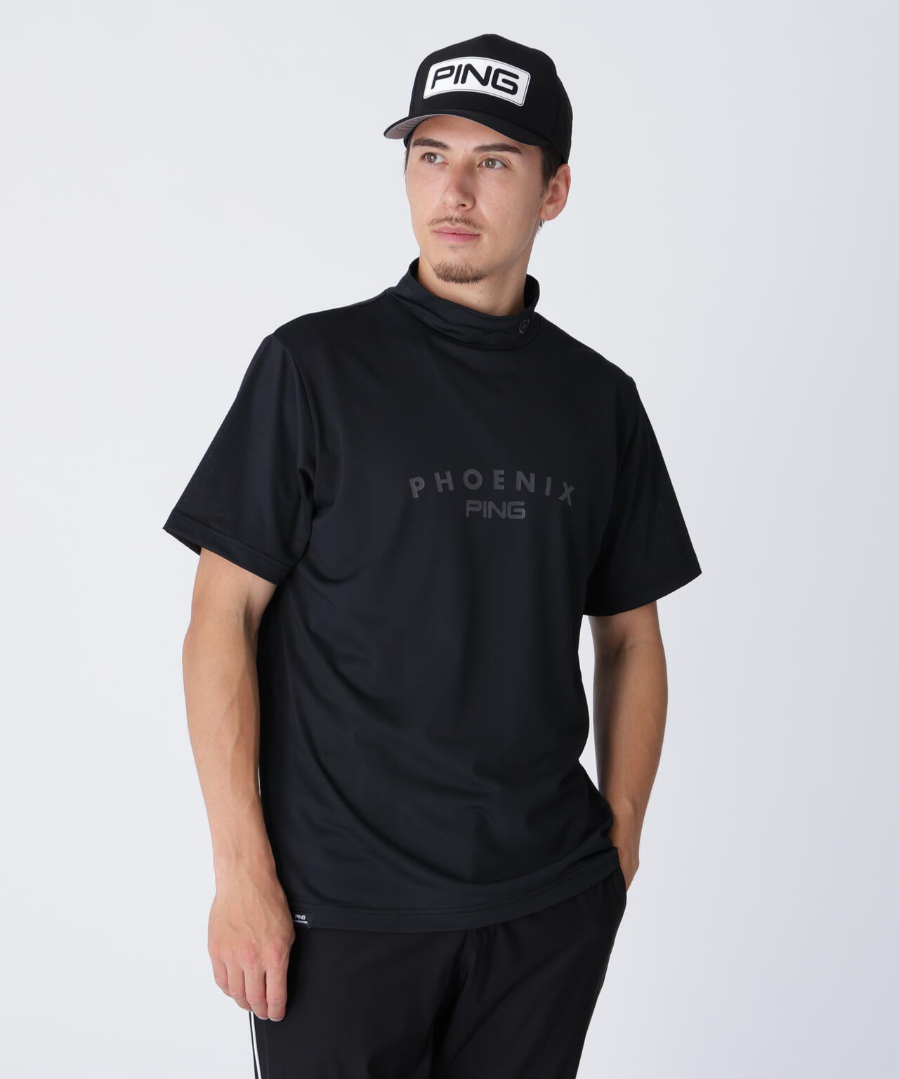 PING APPAREL】メッシュジャカード半袖ハイネックシャツ ＜PERFORMANCE