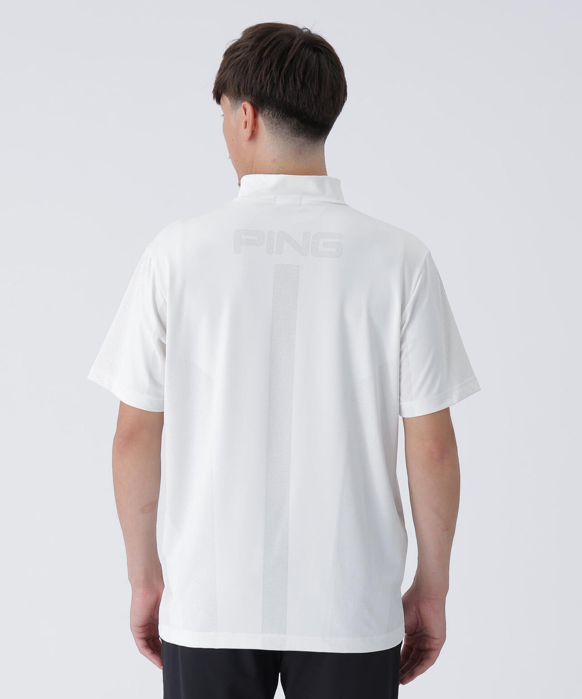 【PING APPAREL】メッシュジャカード半袖ハイネックシャツ ＜PERFORMANCE＞ (MENS)
