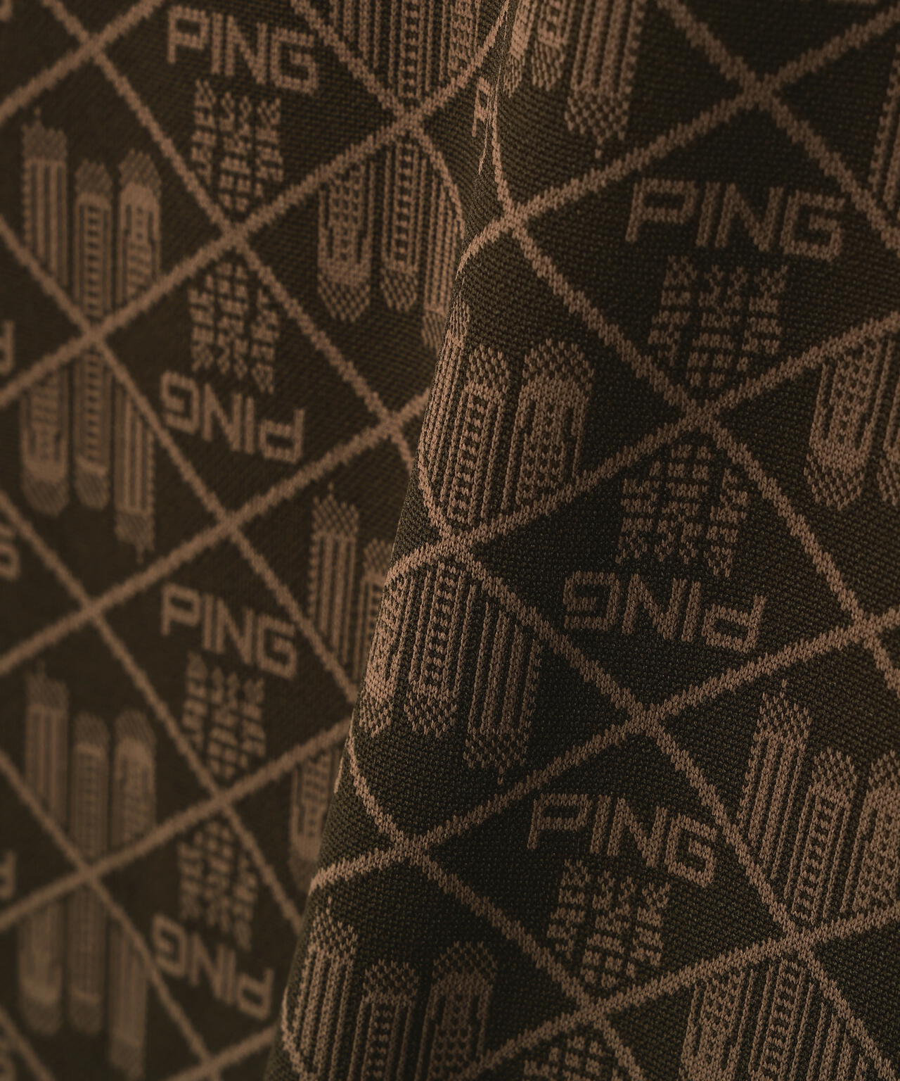 PING APPAREL】全方向ストレッチフェニックスシティ柄ジャガード半袖