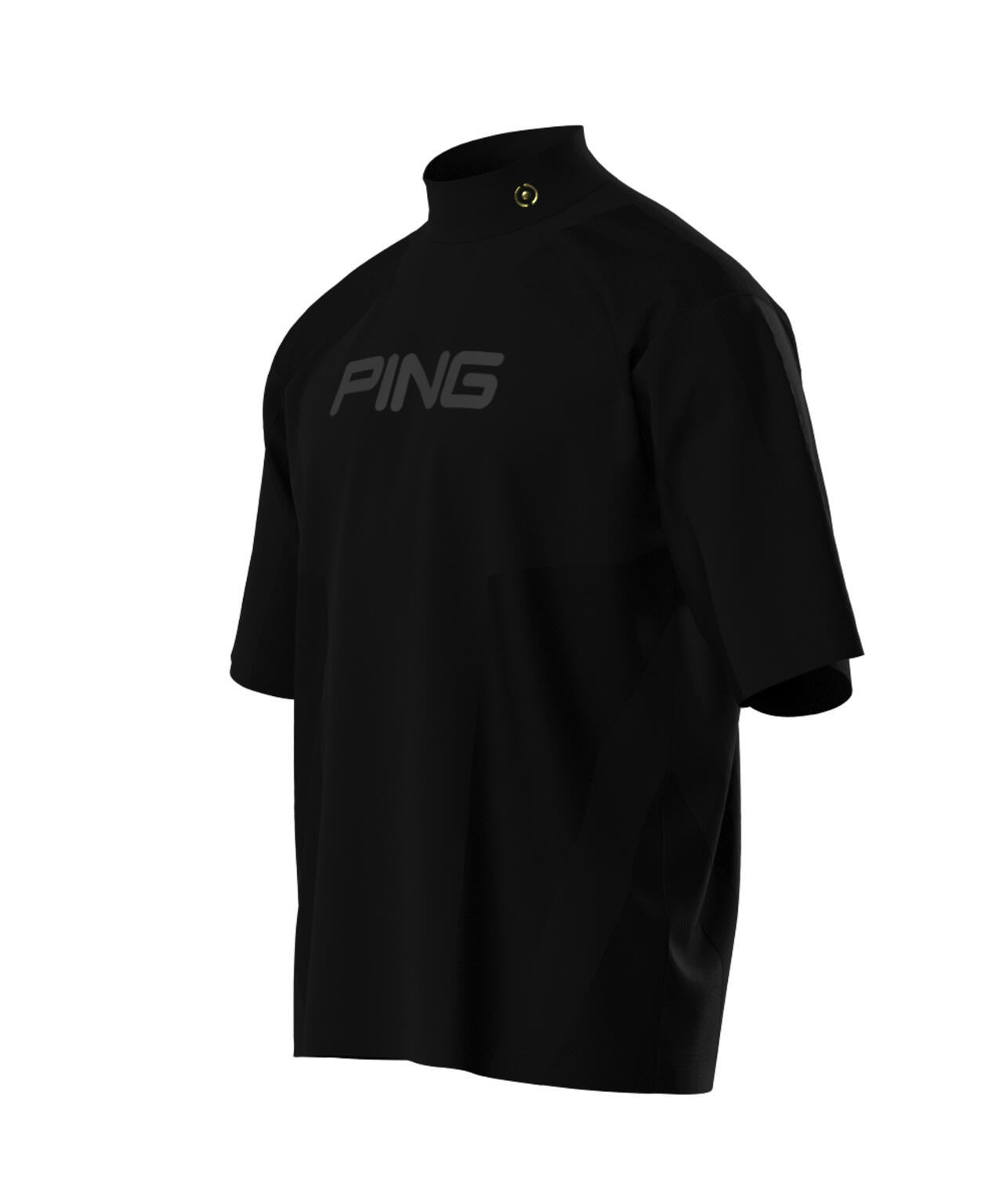 【PING APPAREL】メッシュジャカード半袖ハイネックシャツ ＜GOLD＞ (MENS)