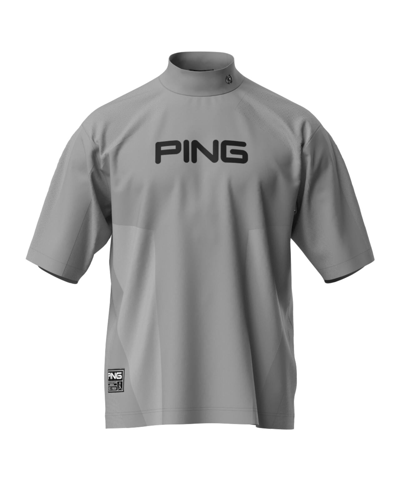 【PING APPAREL】メッシュジャカード半袖ハイネックシャツ ＜GOLD＞ (MENS)