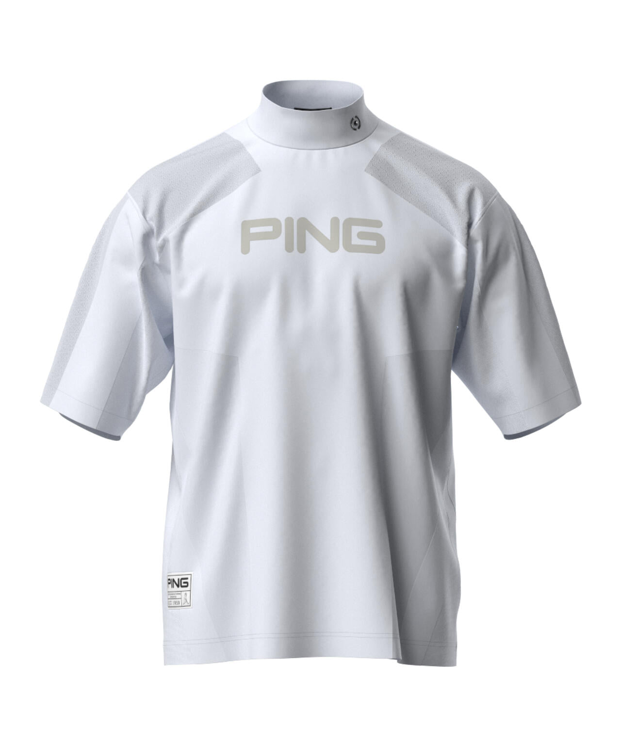 【PING APPAREL】メッシュジャカード半袖ハイネックシャツ ＜GOLD＞ (MENS)
