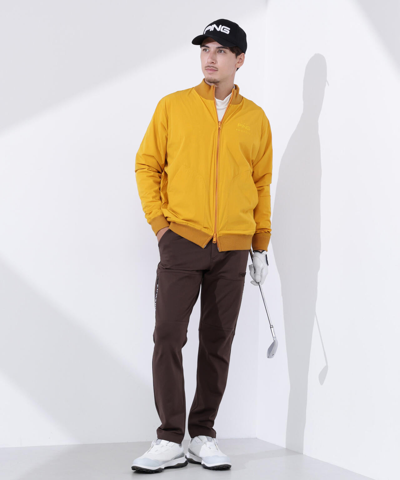 PING APPAREL】プレーンニット/布帛 リバーシブルニットブルゾン