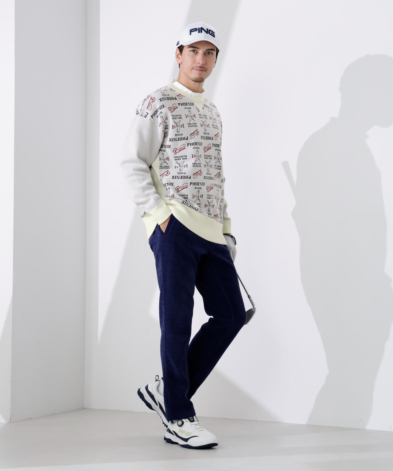 【オーダー】カービングミドル PING APPAREL】ジャカードクルーネックニットプルオーバー