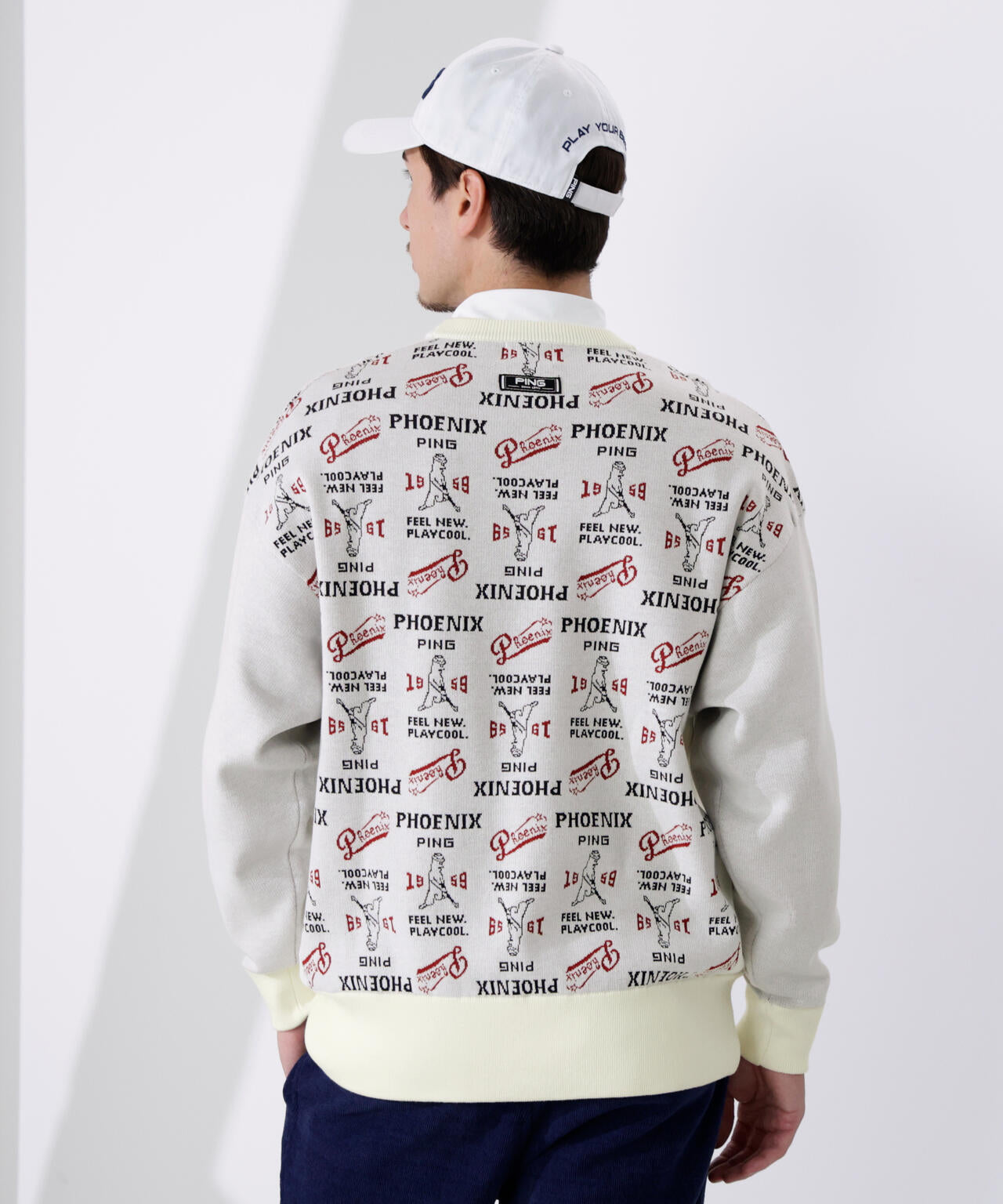 PING APPAREL】ジャカードクルーネックニットプルオーバー ＜NATIVE