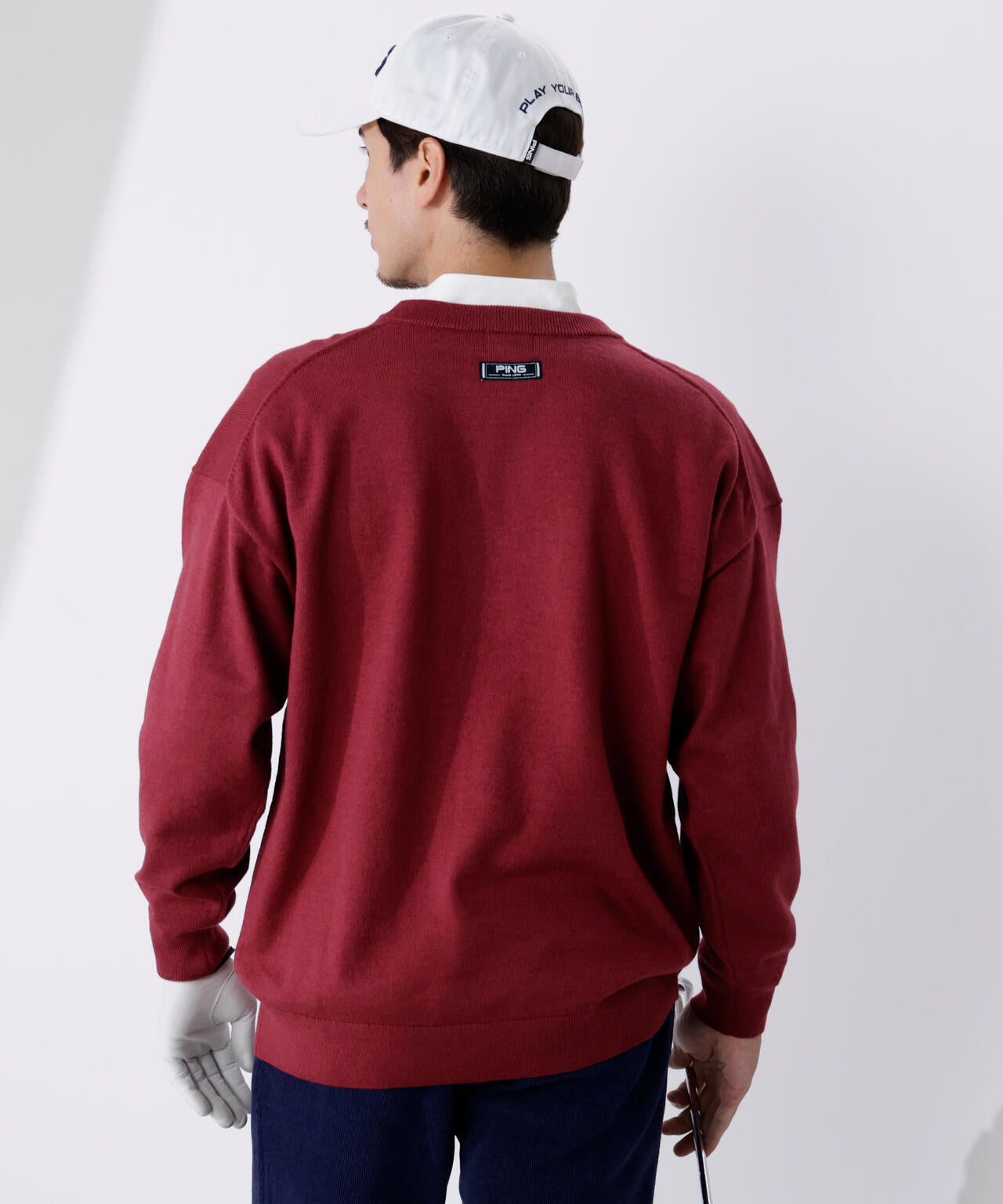 み*ね様 ブリストル　WOOL BLEND AUTHENTIC TEE 2点セッ PING APPAREL】エンボス加工ウールライククルーネックニットプル