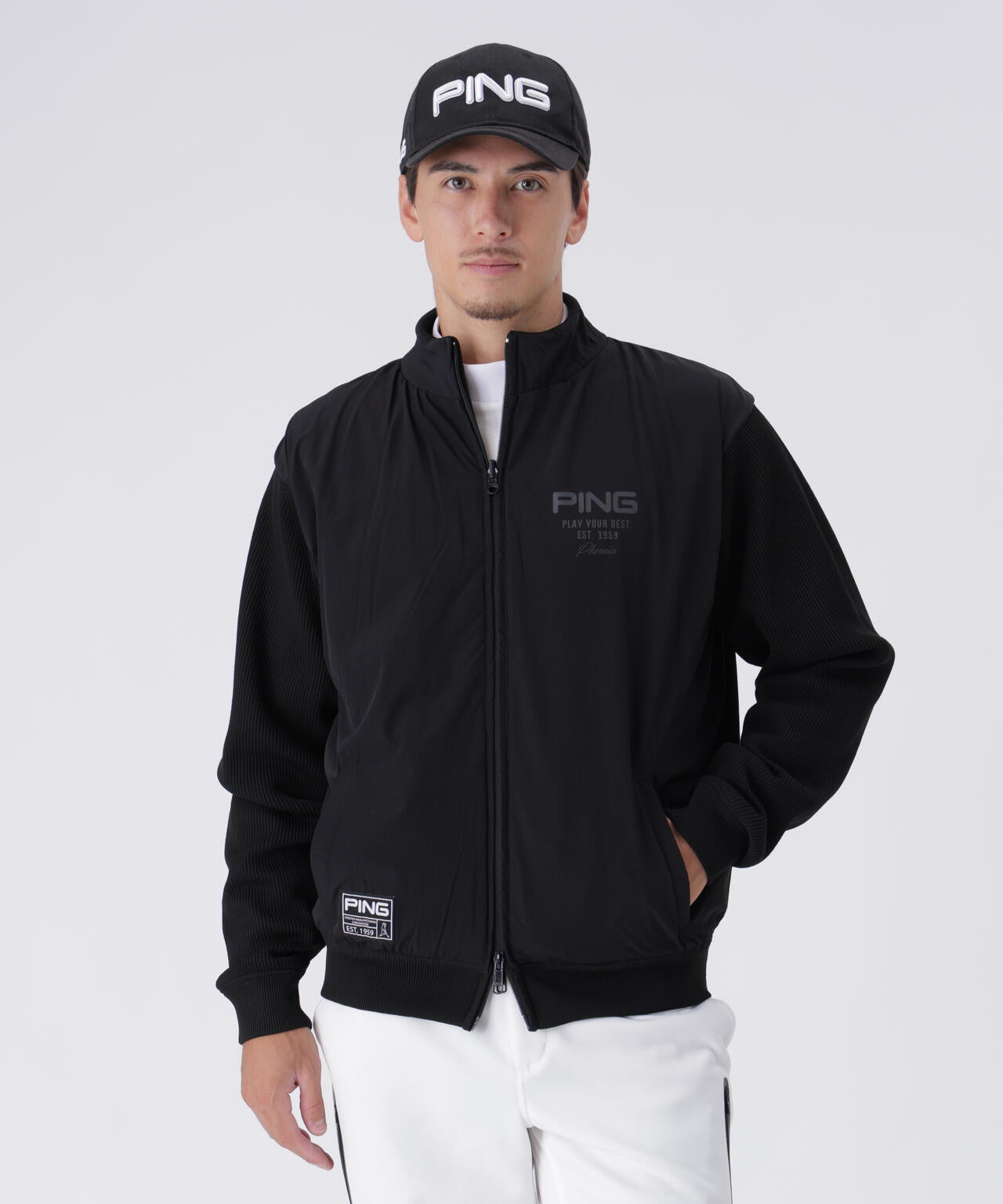 PING APPAREL】リバーシブルフルジップニットブルゾン ＜GOLD＞ (MENS