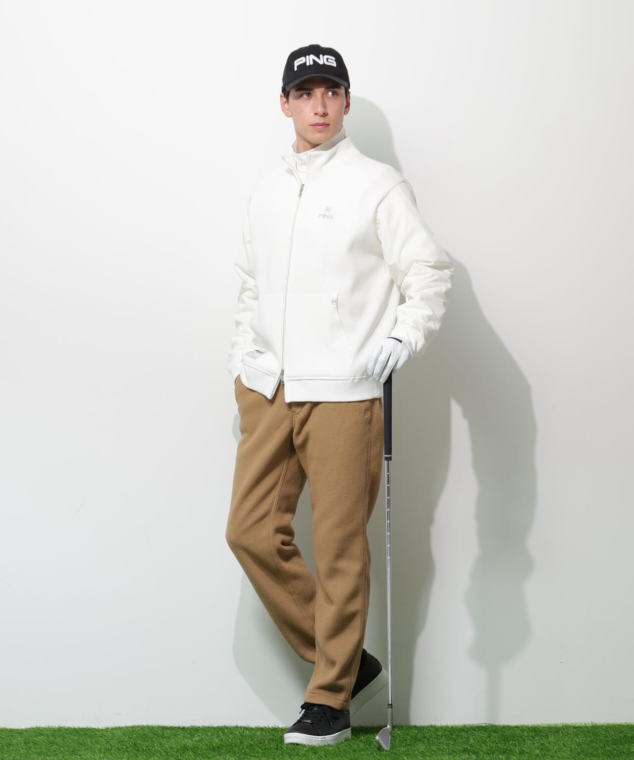 PING APPAREL】リバーシブルフルジップニットブルゾン ＜GOLD＞ (MENS