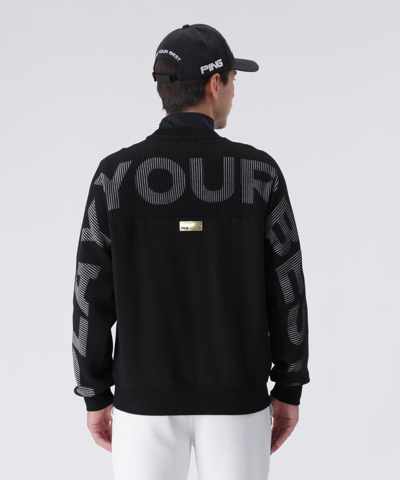 【PING APPAREL】リップルロゴクルーネックニットプルオーバー ＜GOLD＞ (MENS)