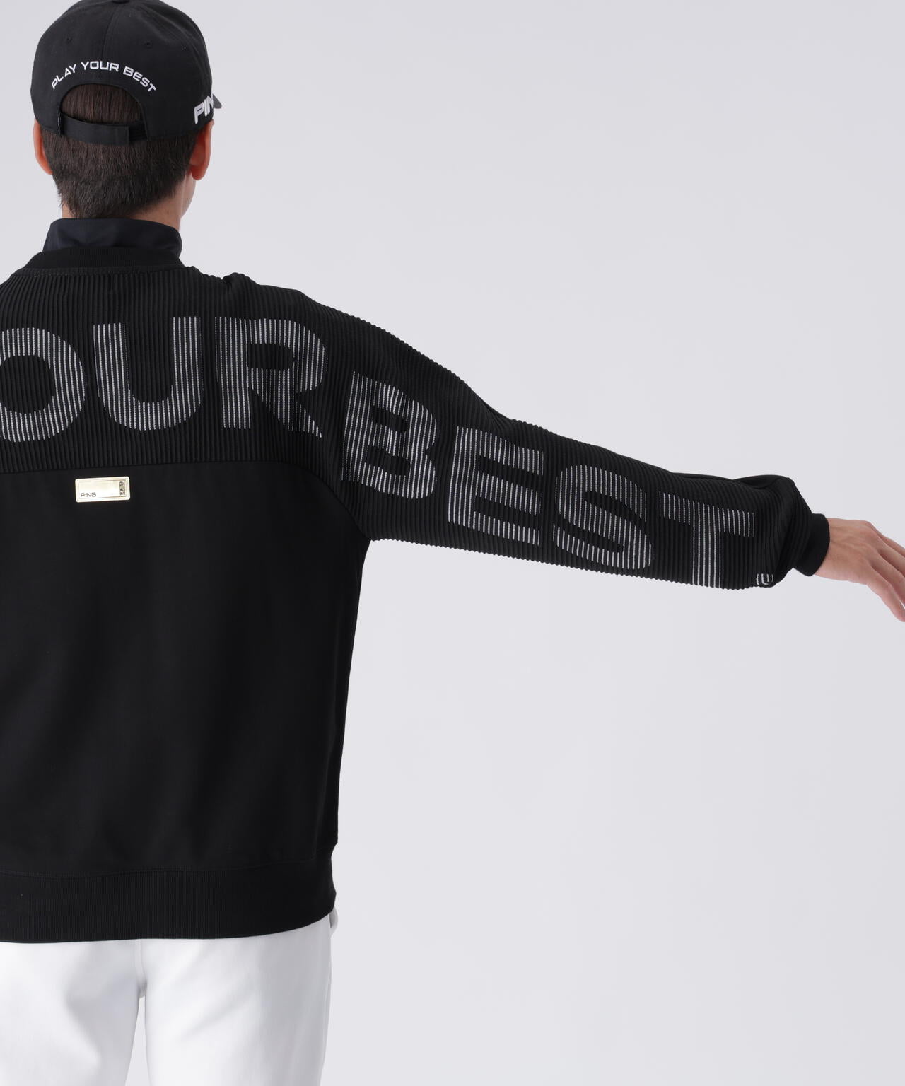 【PING APPAREL】リップルロゴクルーネックニットプルオーバー ＜GOLD＞ (MENS)