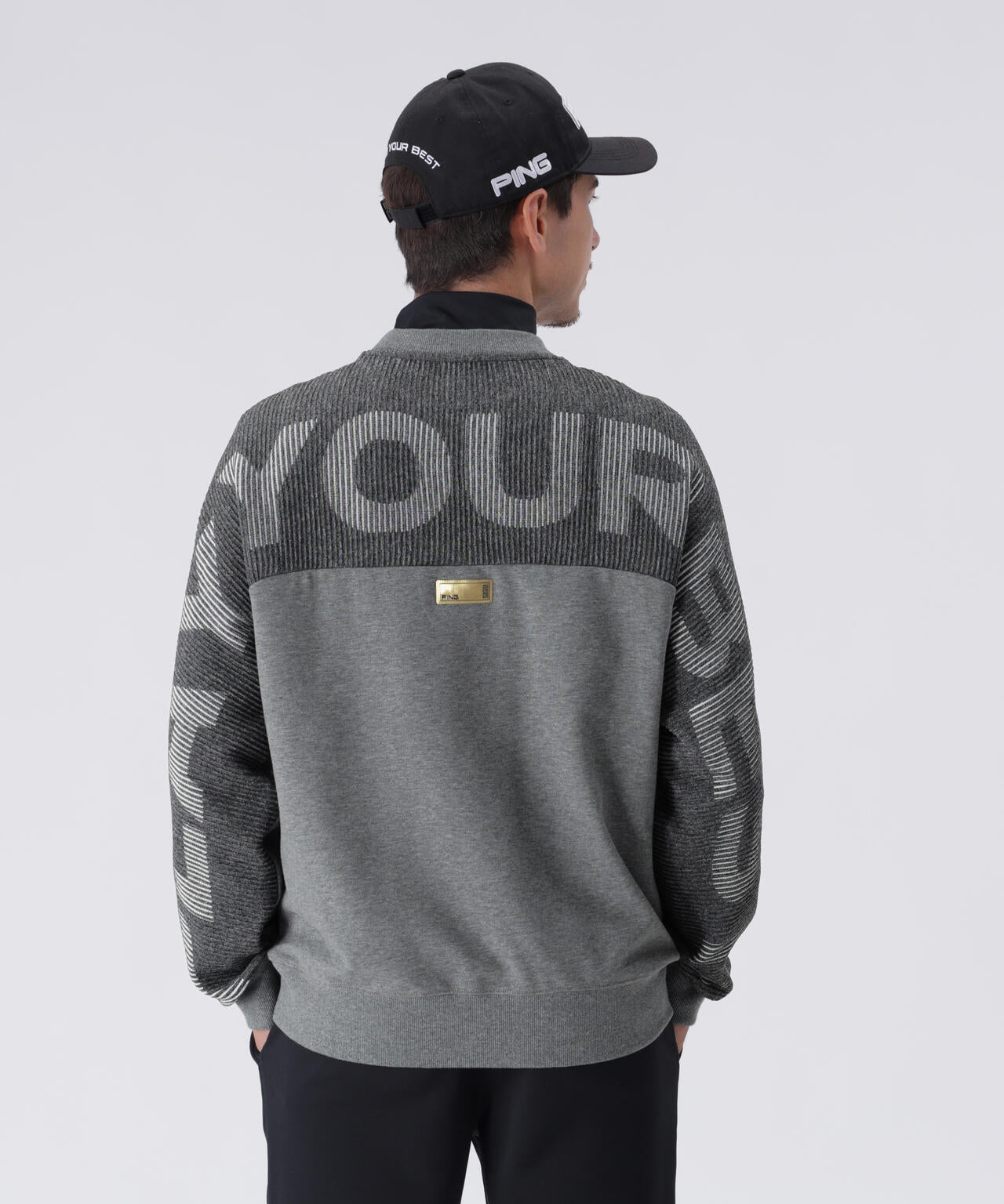 PING ピン　クルーネックニット (ブランドロゴ) PING APPAREL】リップルロゴクルーネックニットプルオーバー