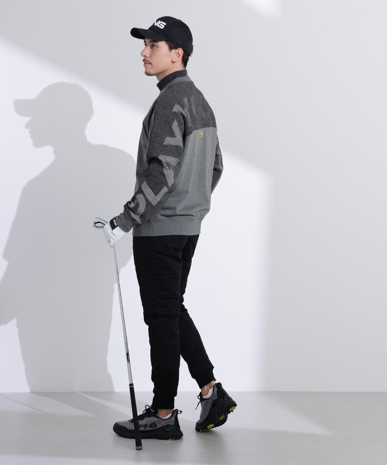 【PING APPAREL】リップルロゴクルーネックニットプルオーバー ＜GOLD＞ (MENS)