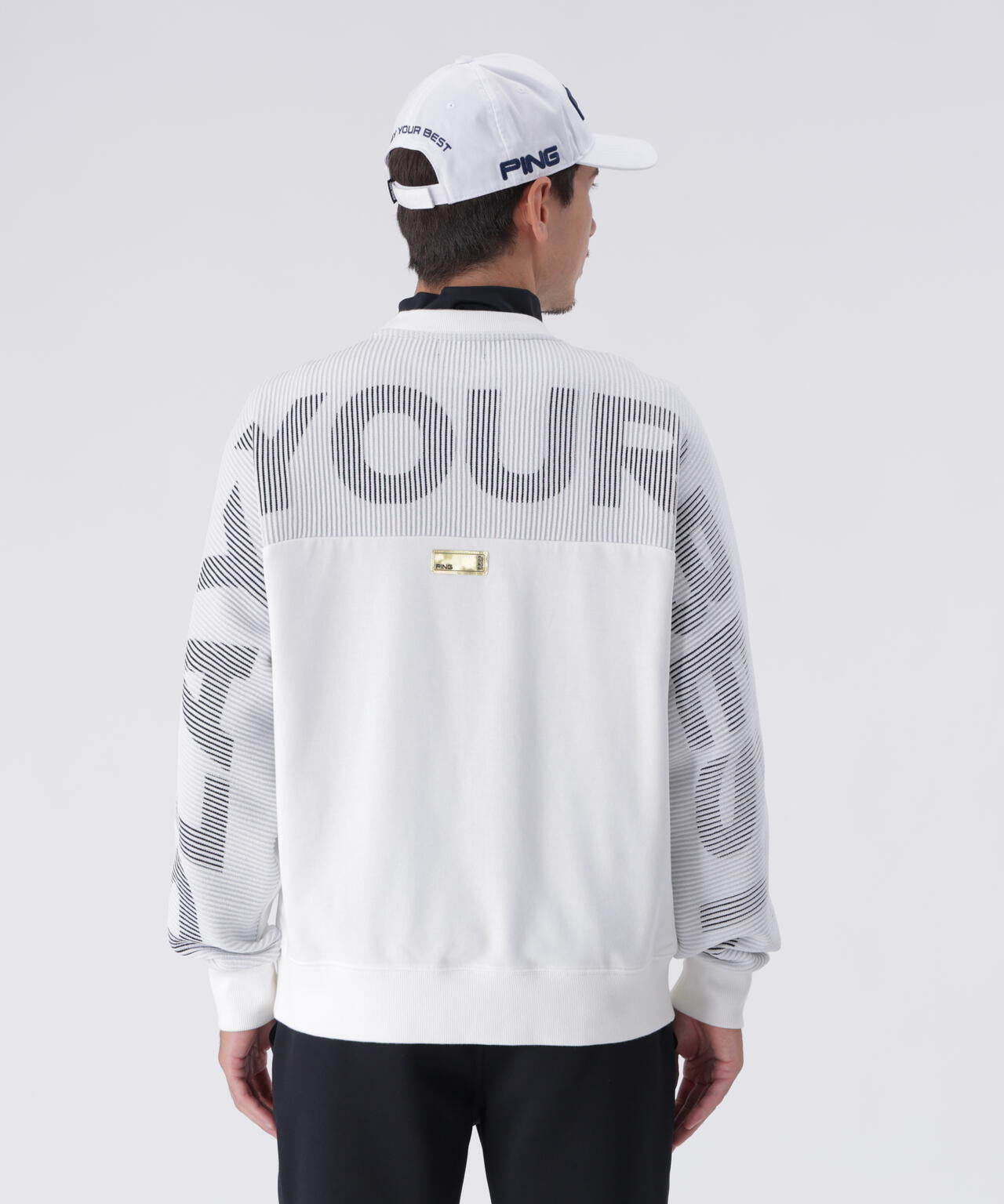 【PING APPAREL】リップルロゴクルーネックニットプルオーバー ＜GOLD＞ (MENS)