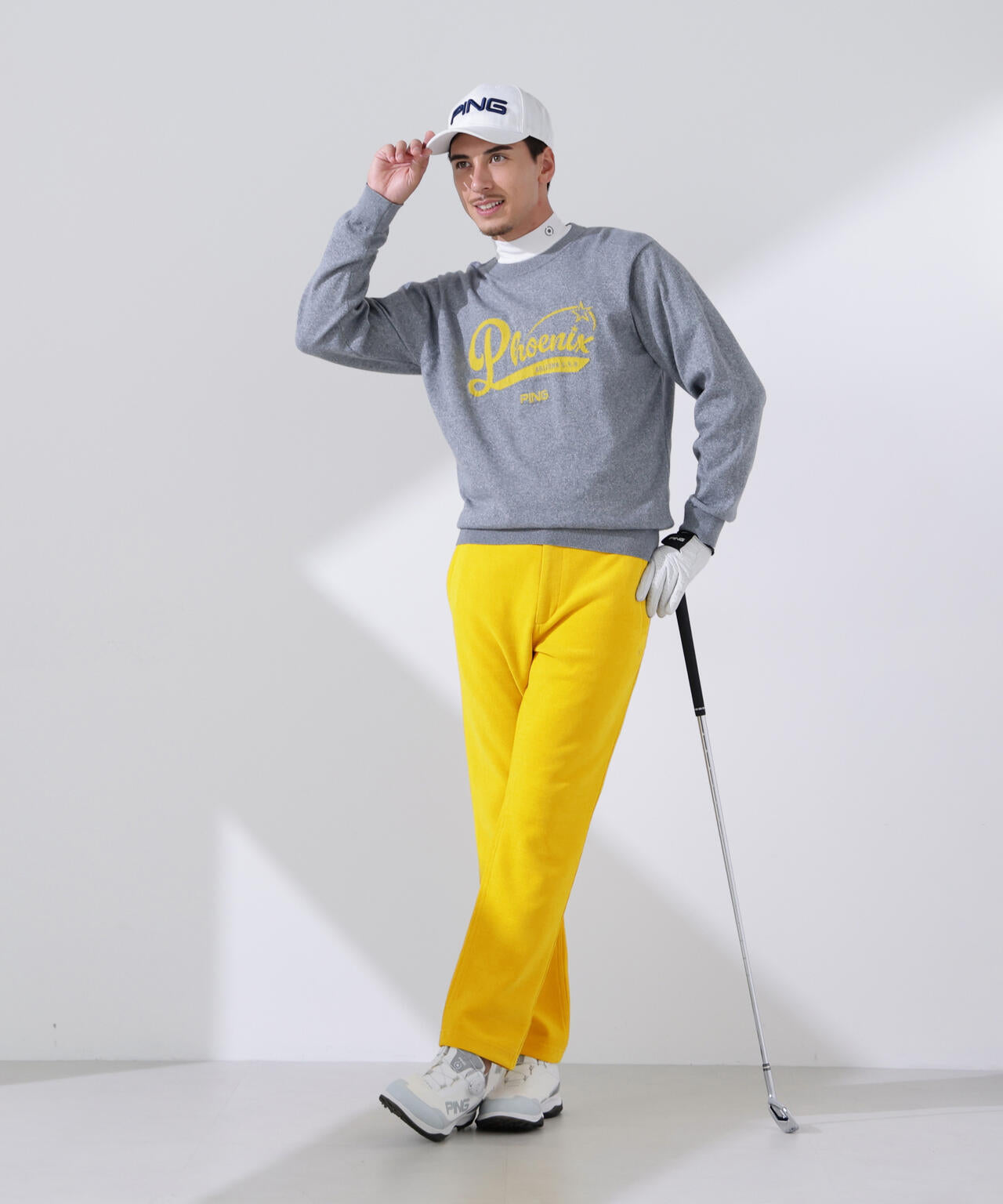 PING APPAREL】デニムライクジャガードニット/カノコ レイヤードツイン