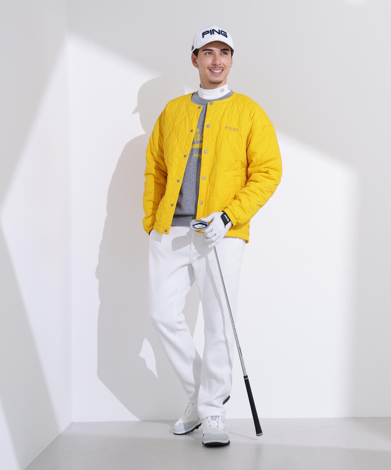 【PING APPAREL】デニムライクジャガードニット/カノコ レイヤードツインニット ＜NATIVE＞ (MENS)